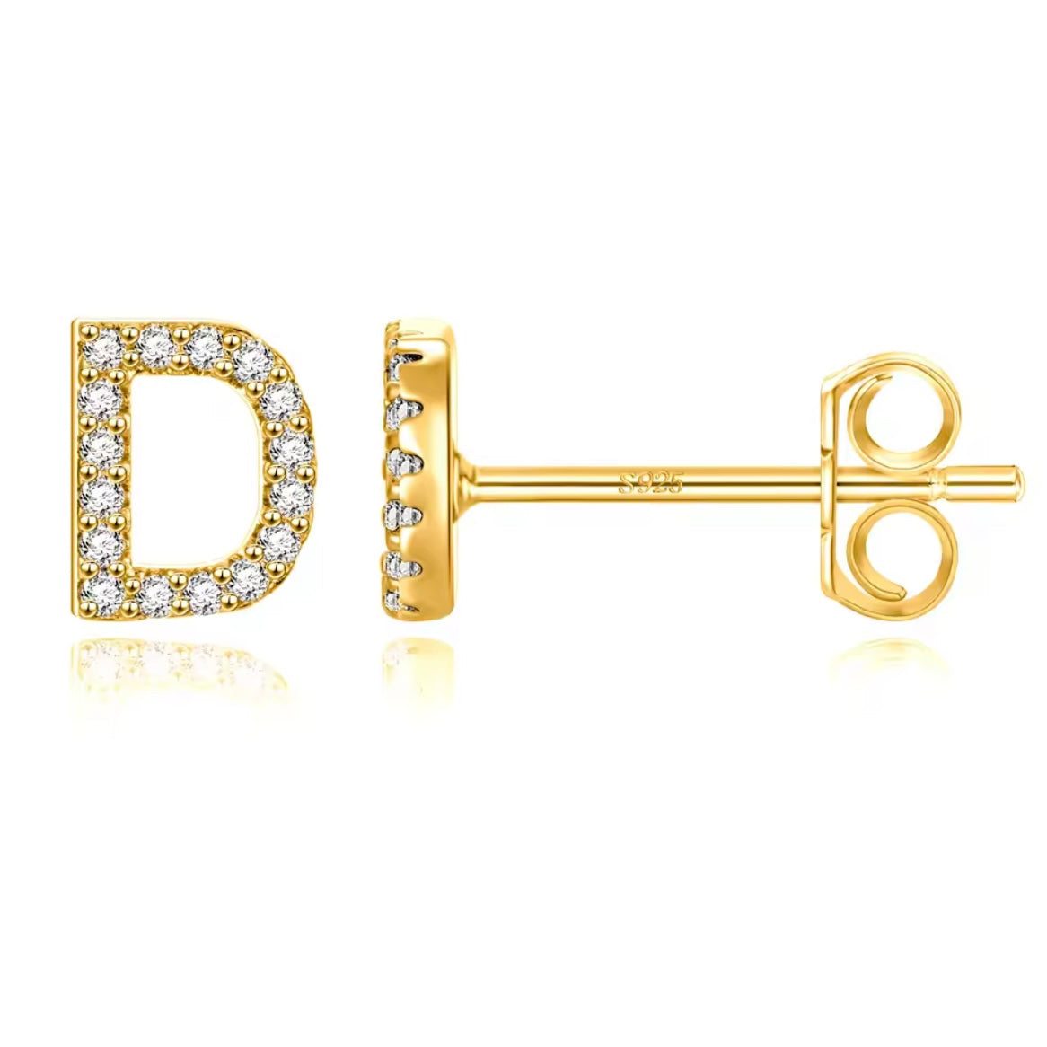 Vermeil Letter Stud Earrings