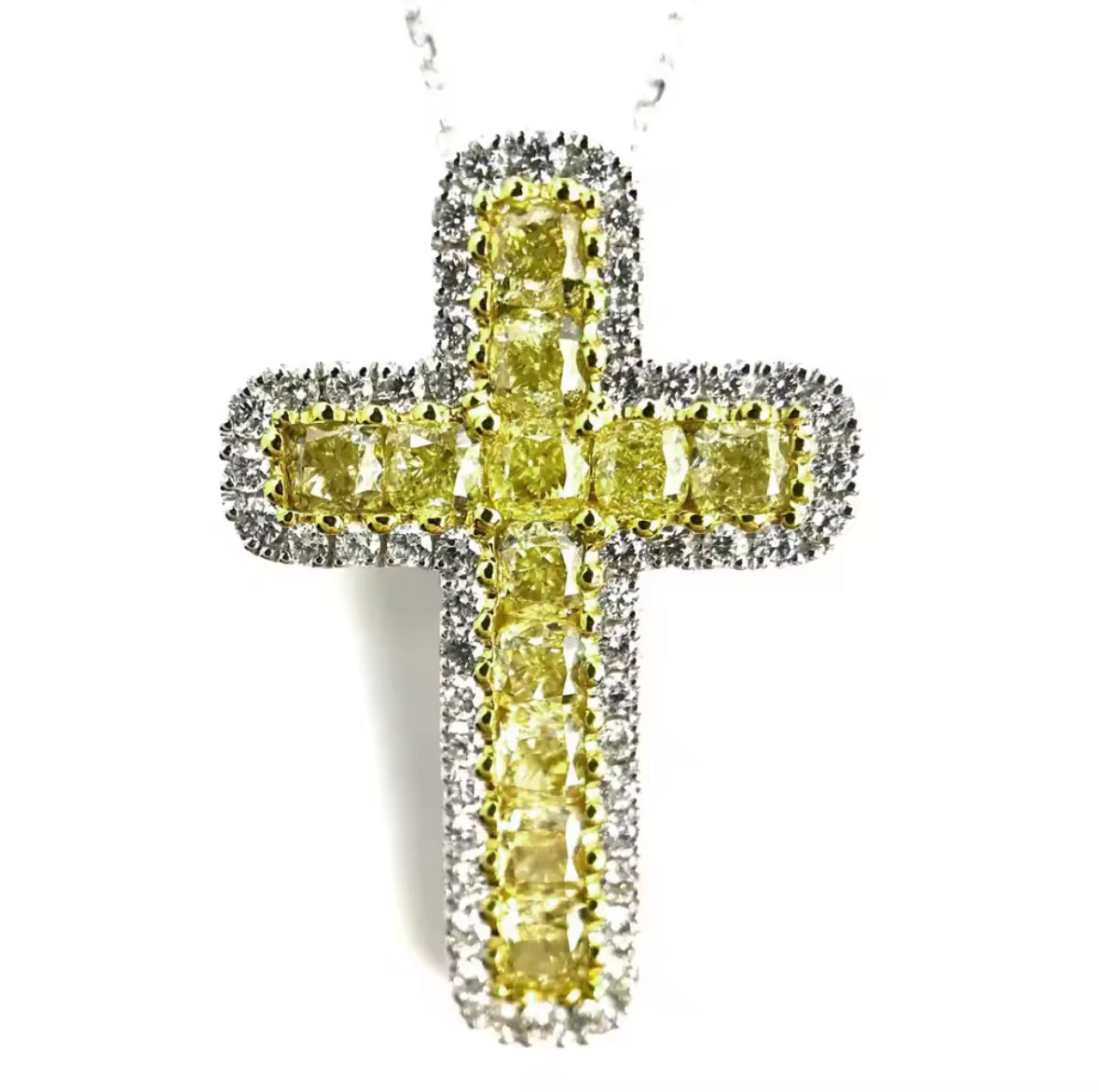 Triple A crystal cross necklace