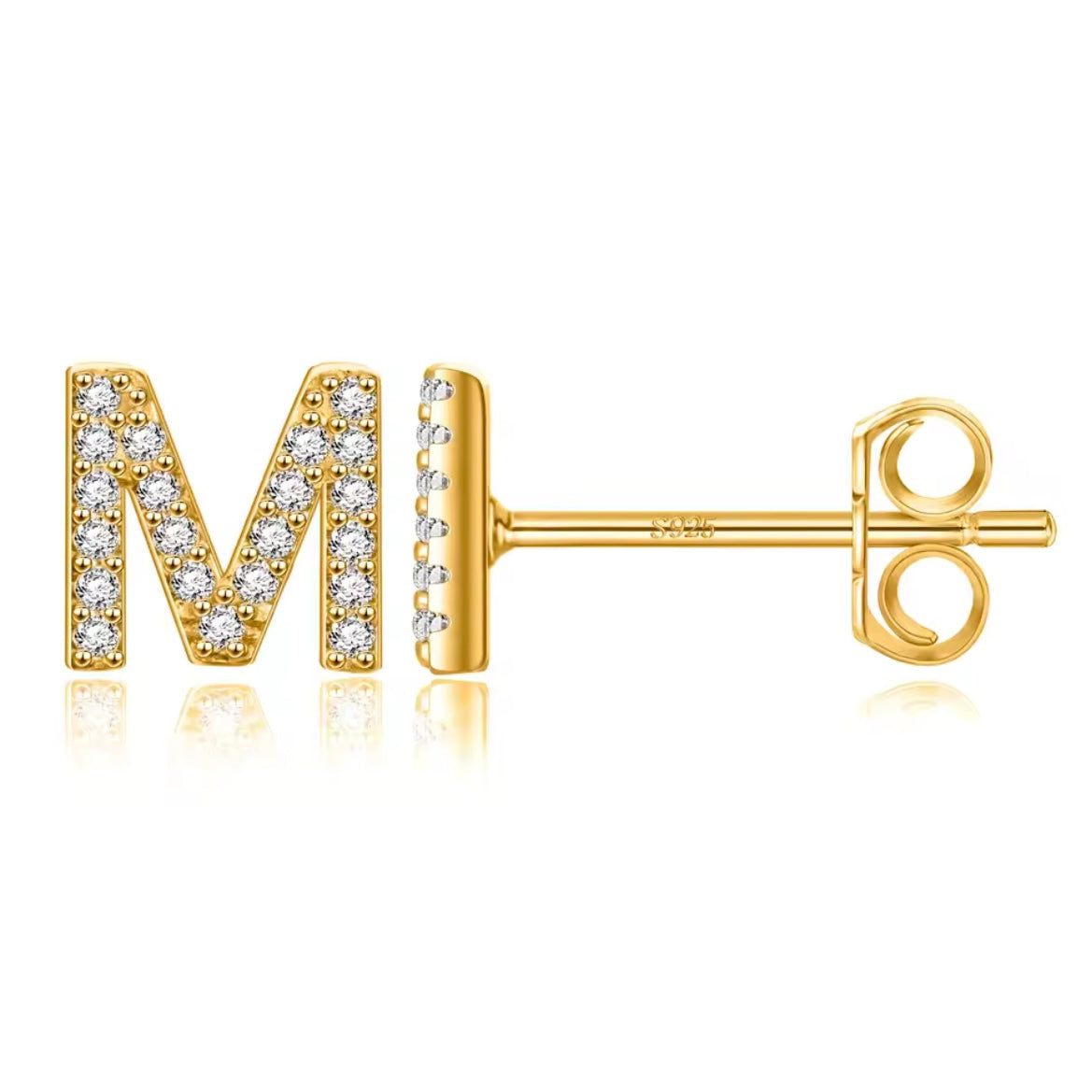 Vermeil Letter Stud Earrings
