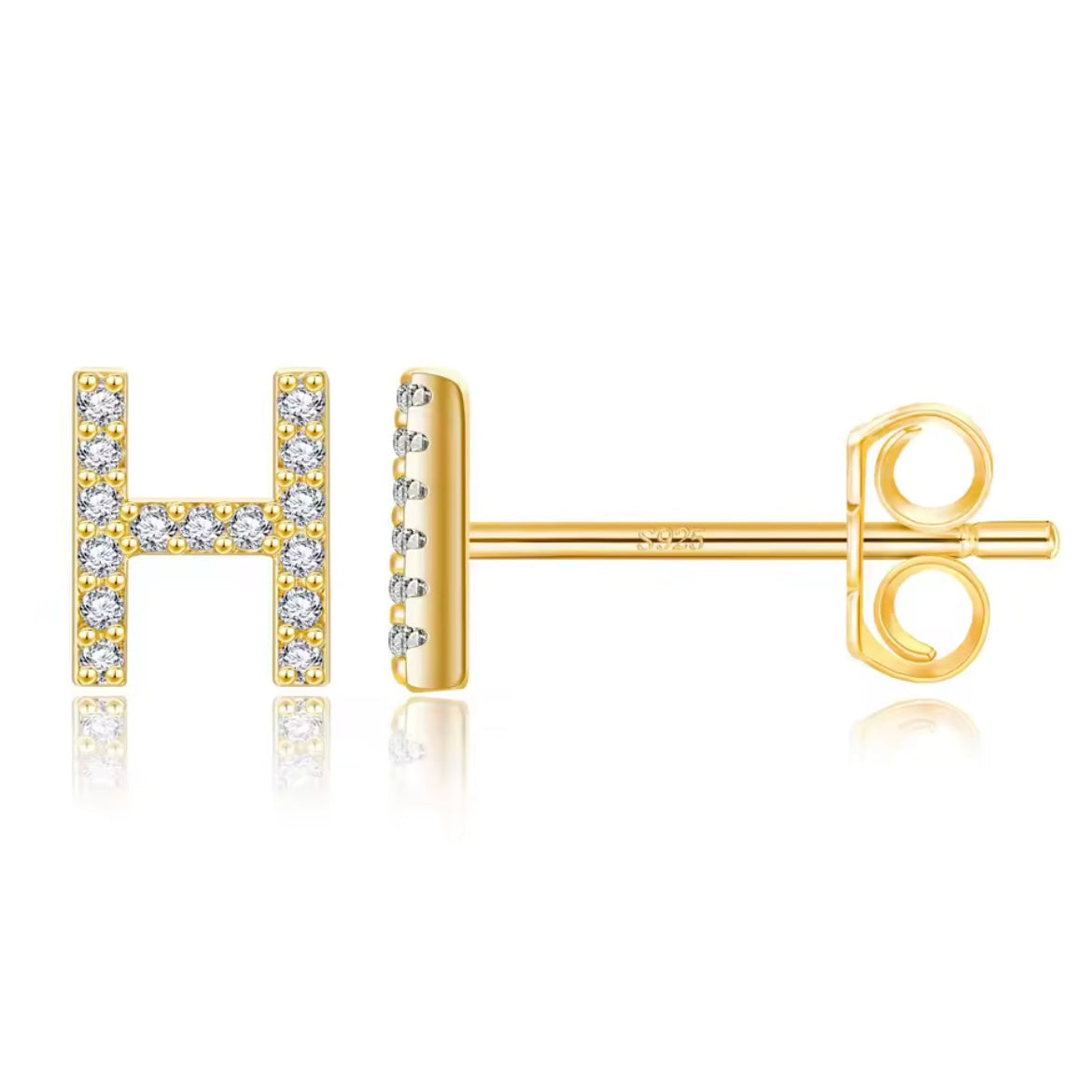 Vermeil Letter Stud Earrings