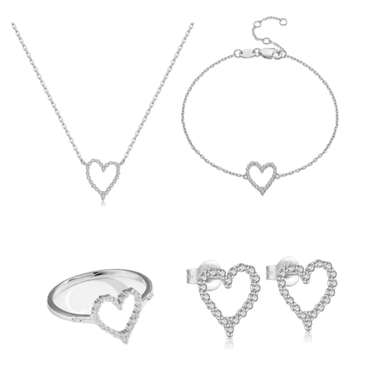 Pavé Hearts Set