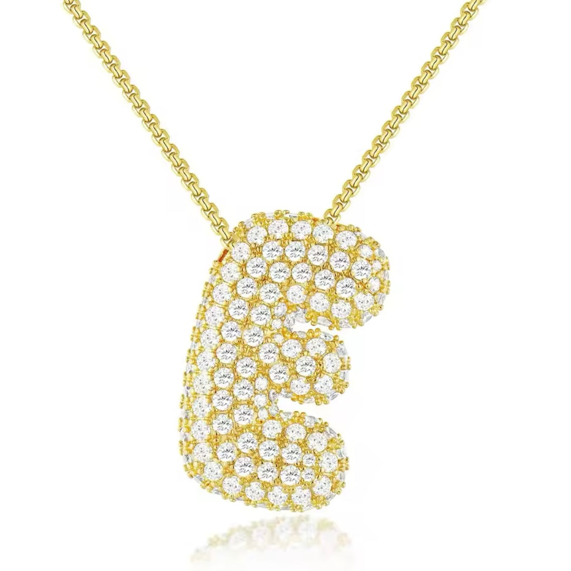 Pavé Bubble Letter Necklace