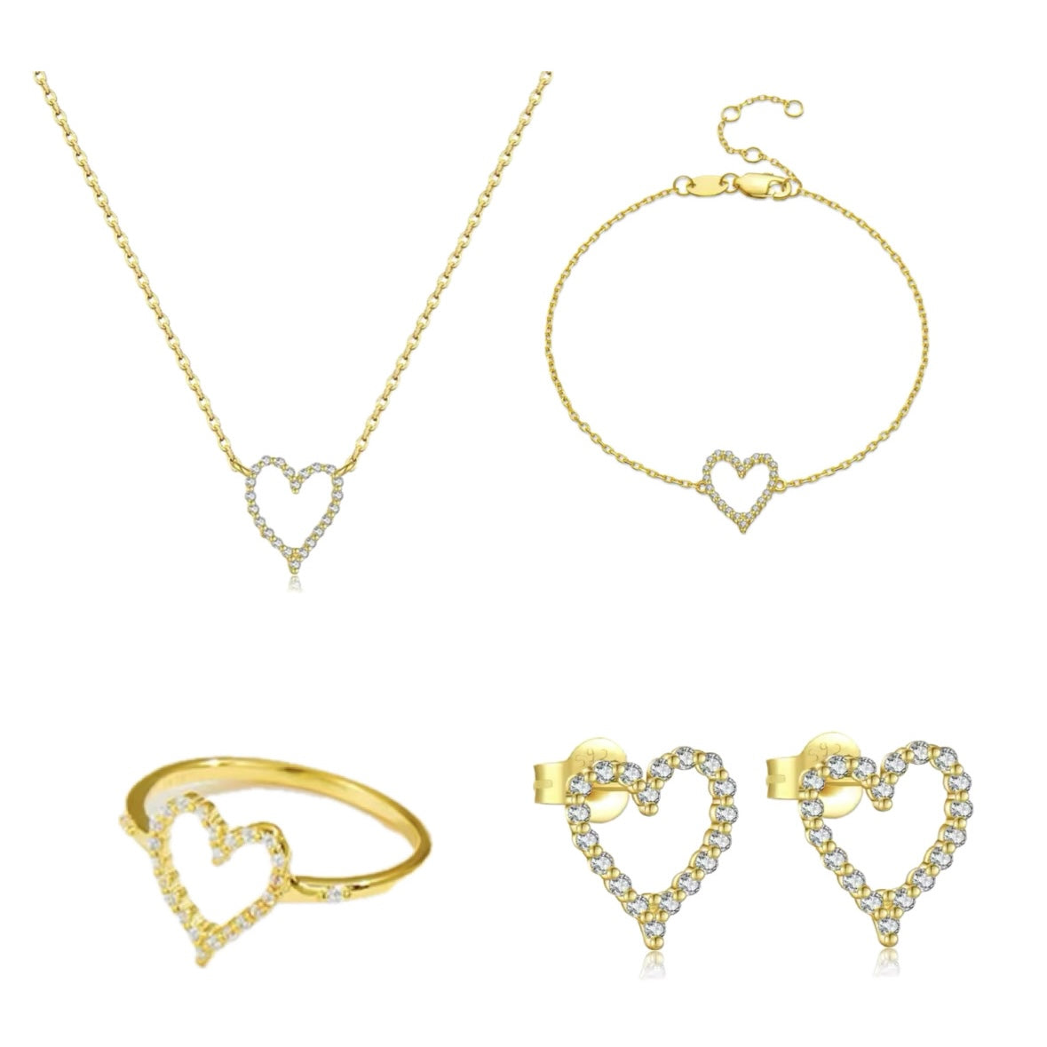Pavé Hearts Set