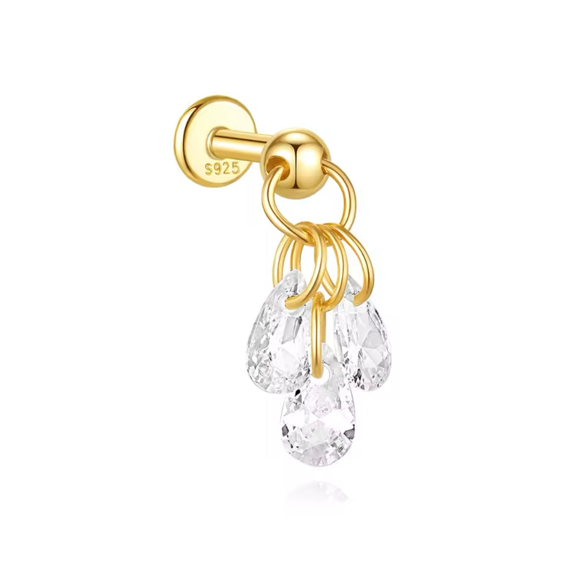 Golden crystal flatback studs