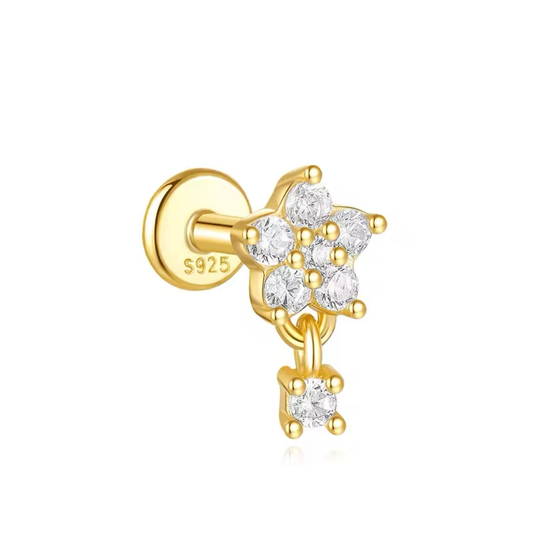 Golden crystal flatback studs