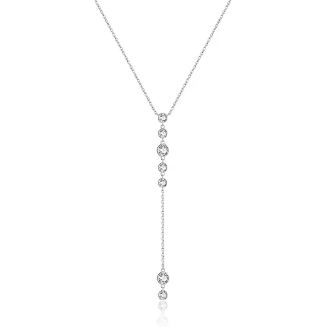 Multi Bezel Lariat Necklace