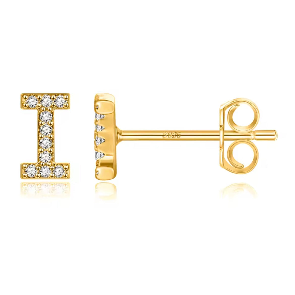 Vermeil Letter Stud Earrings