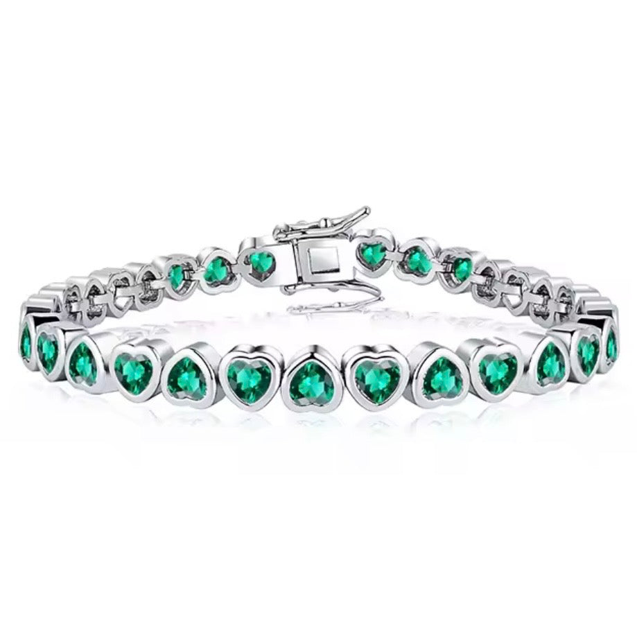 Heart Bezel Tennis Bracelet