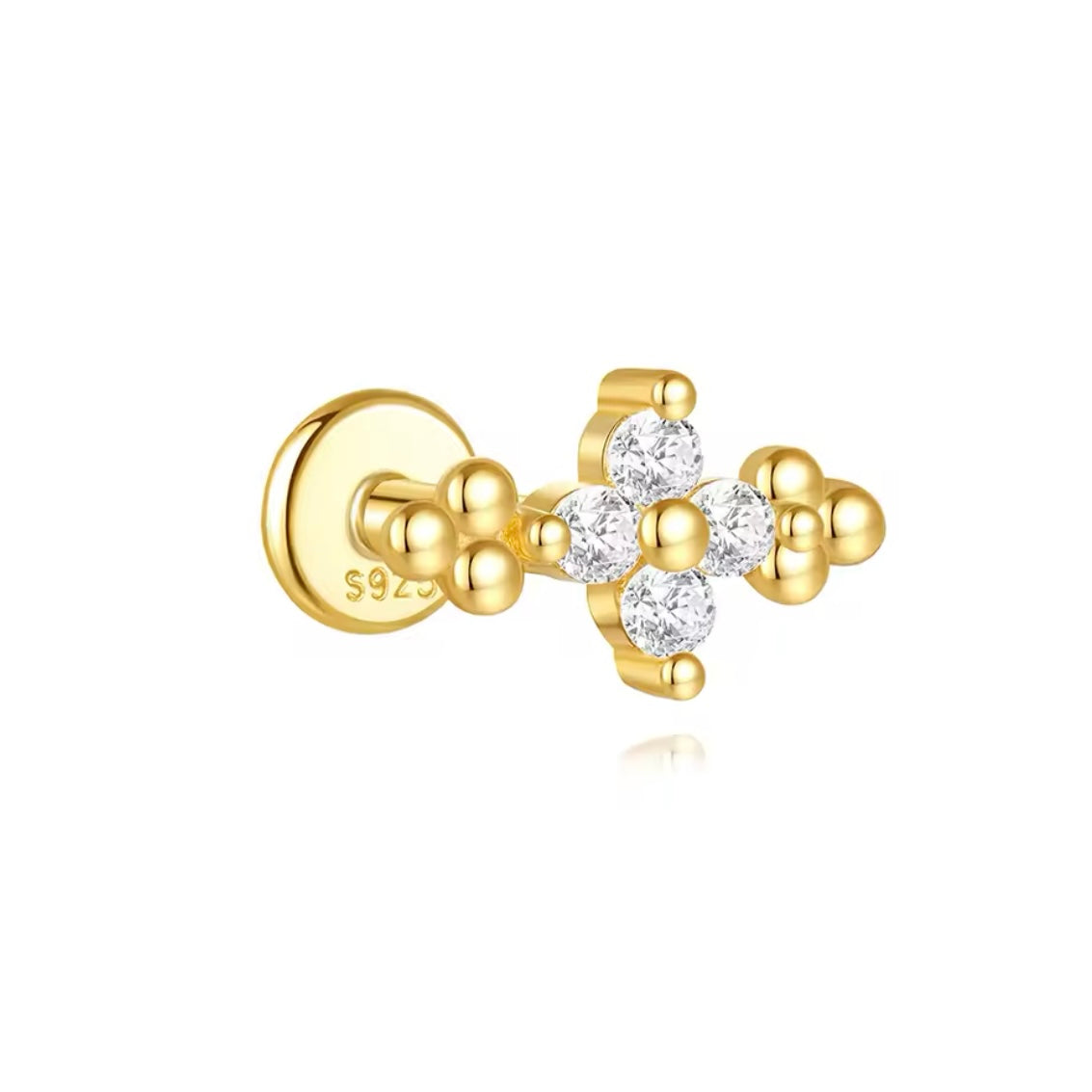 Golden crystal flatback studs