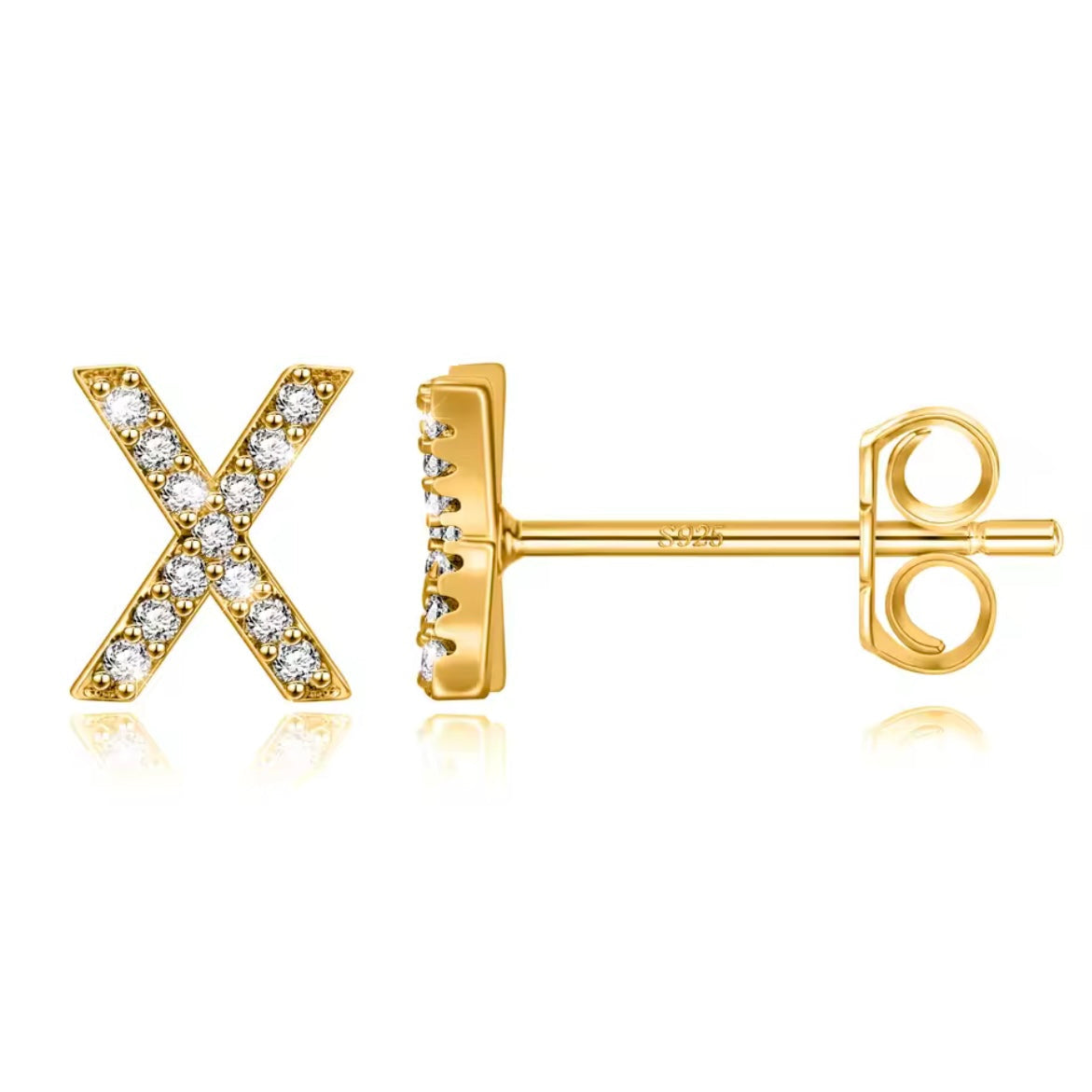 Vermeil Letter Stud Earrings