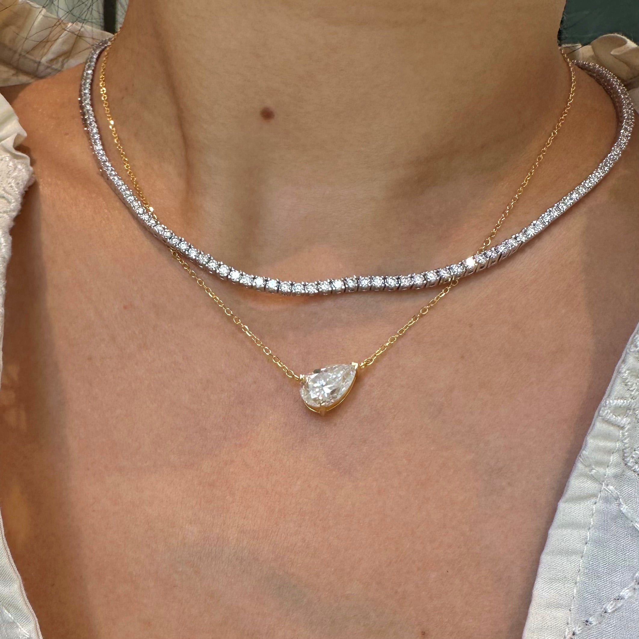 2MM MOISSANITE TENNIS NECKLACE | 925 SILVER