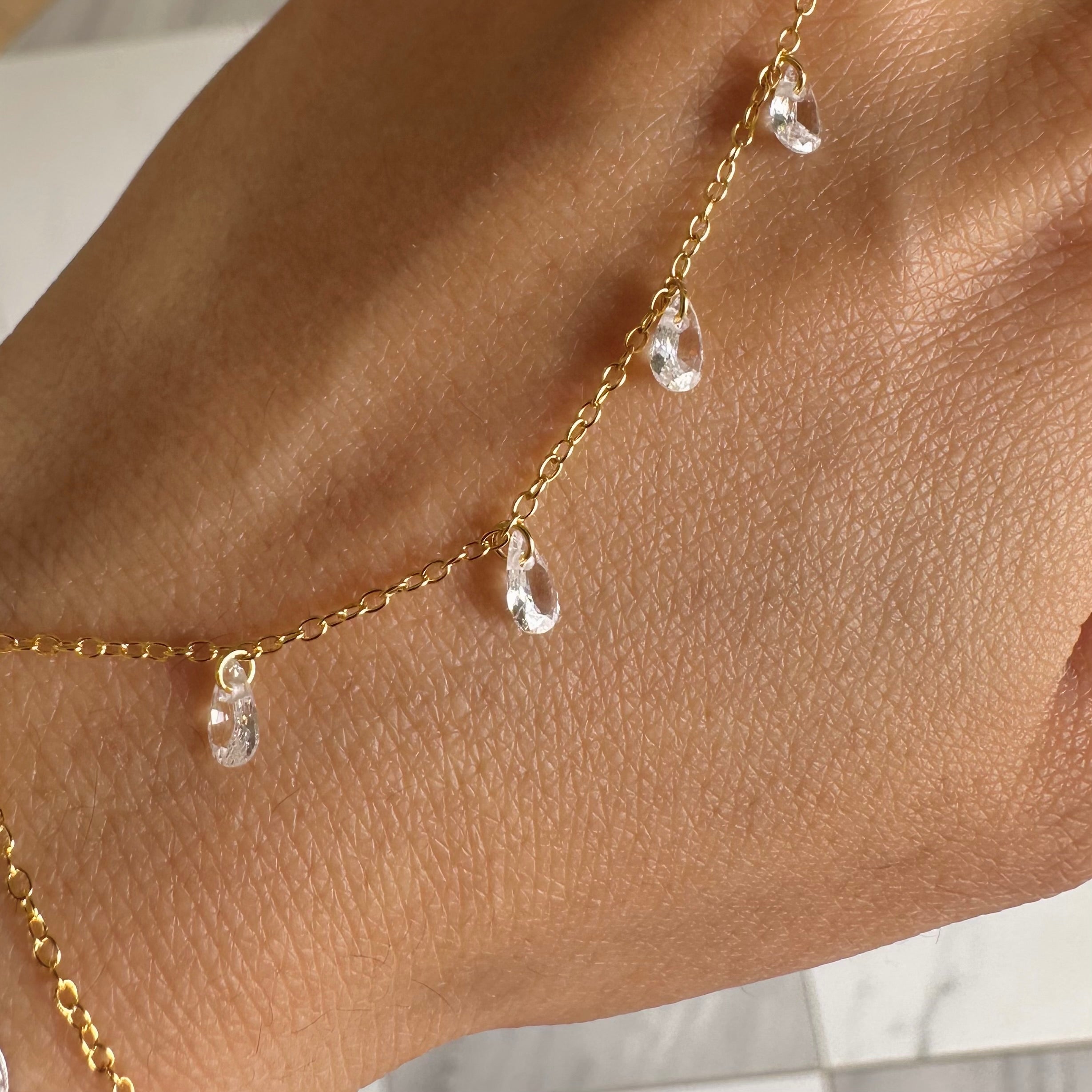 Dancing Pear Cut Hand Chain