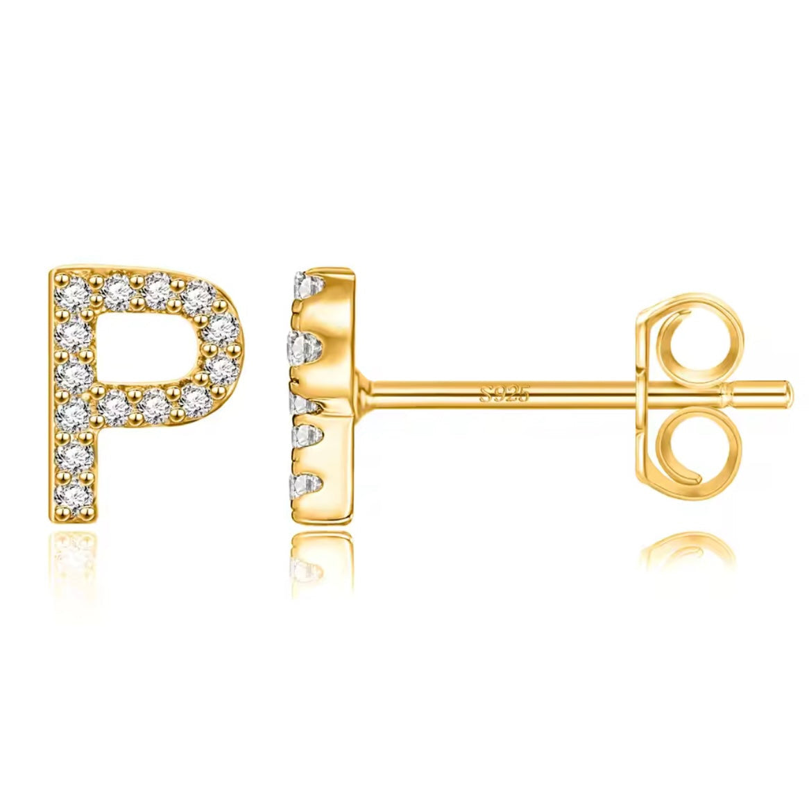 Vermeil Letter Stud Earrings