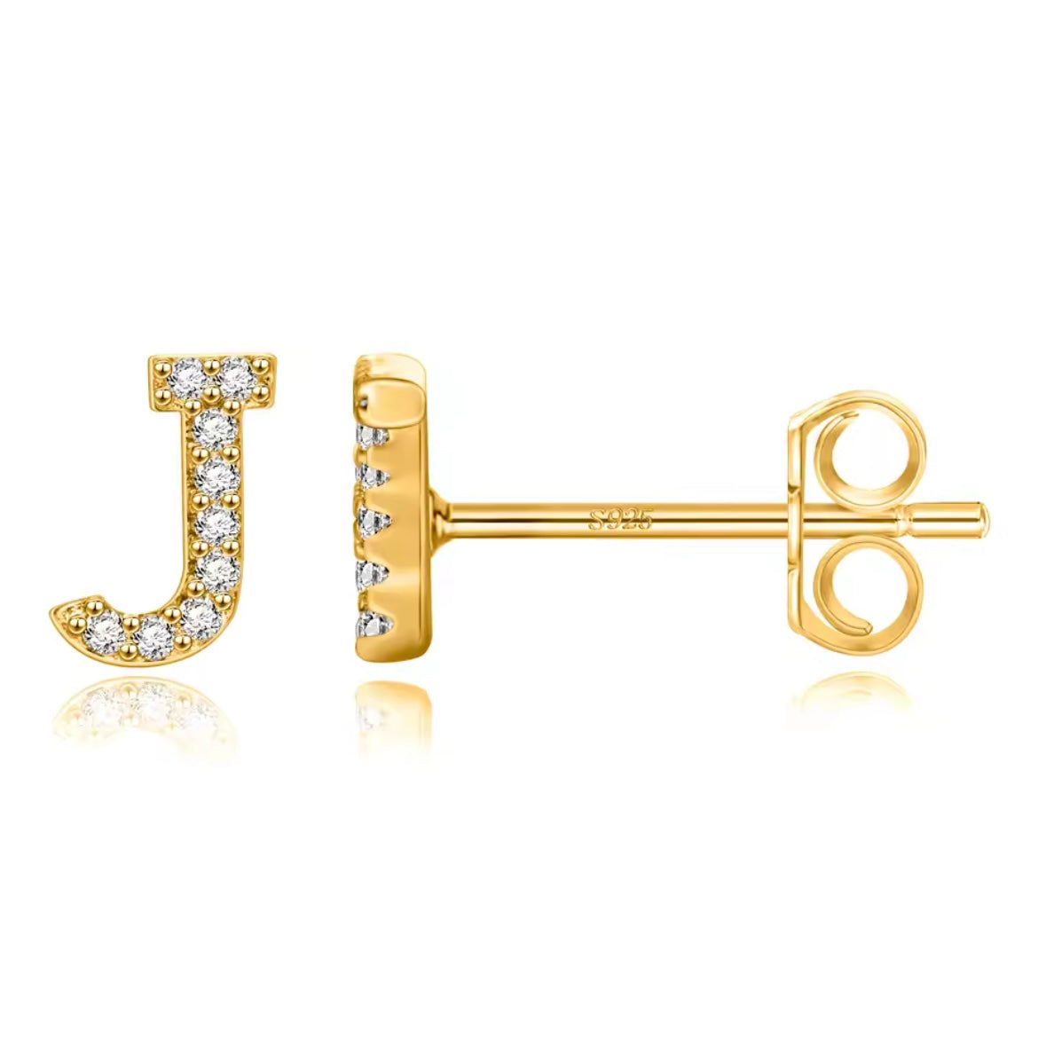 Vermeil Letter Stud Earrings