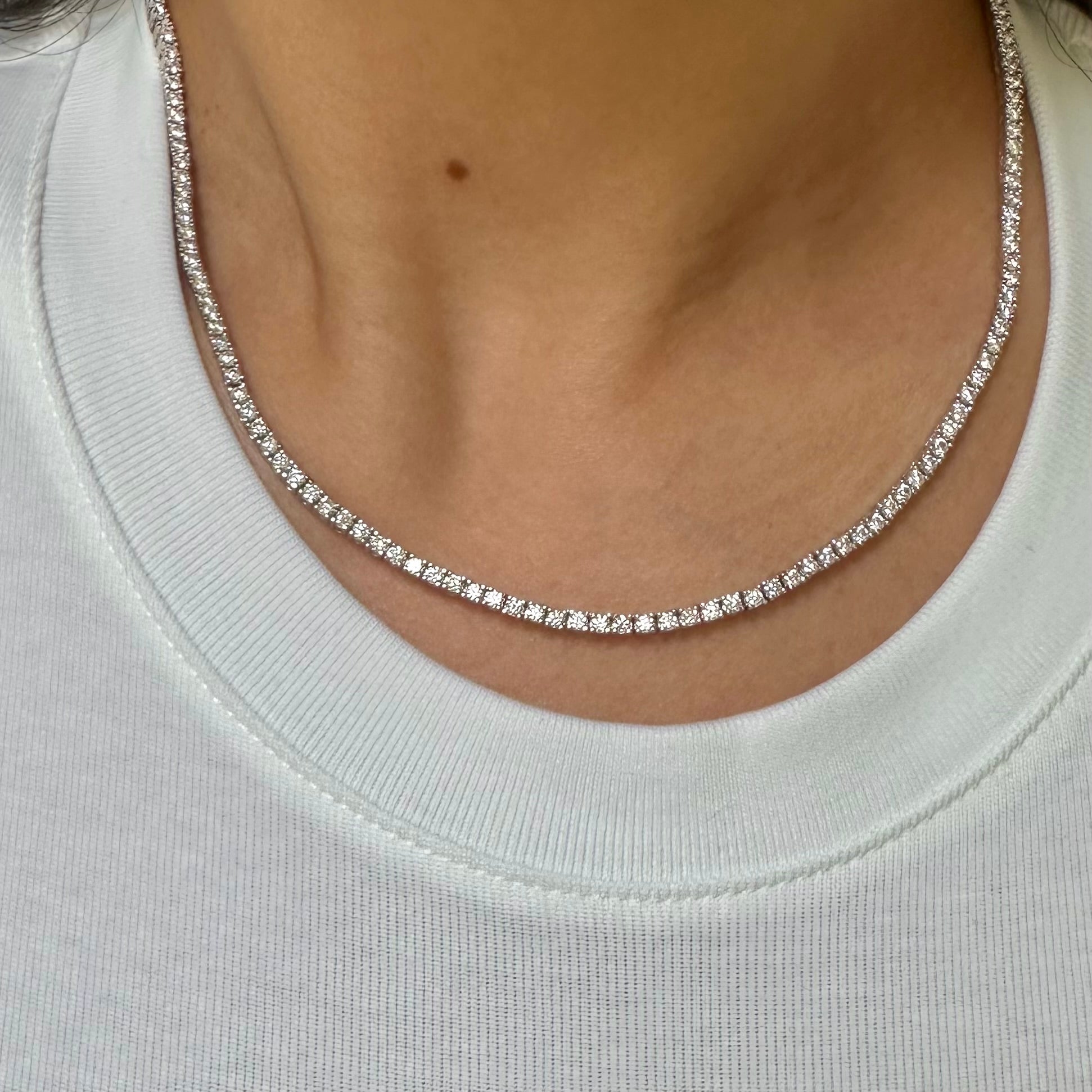 2MM MOISSANITE TENNIS NECKLACE | 925 SILVER