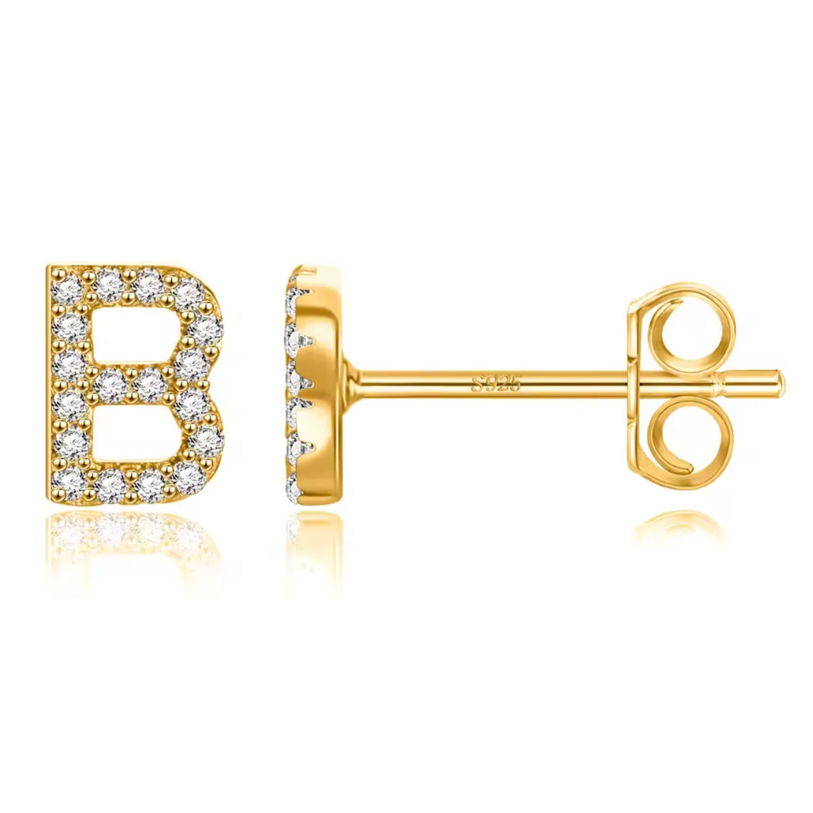 Vermeil Letter Stud Earrings