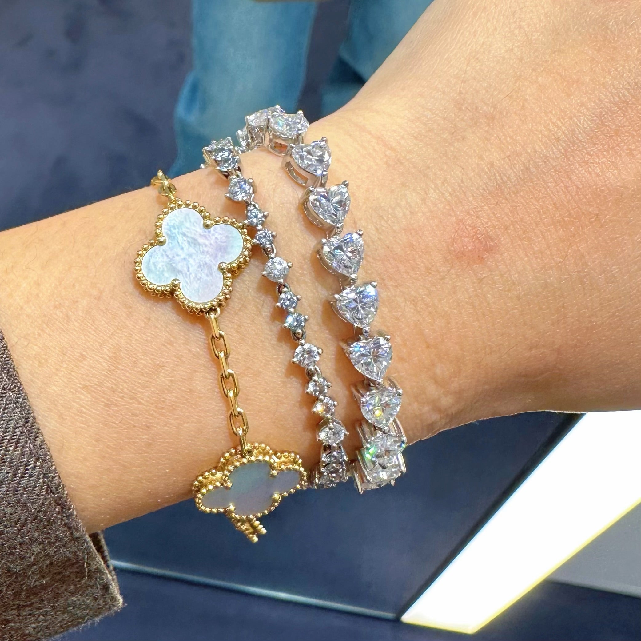 Heart Moissanite Tennis Bracelet | 925 Silver