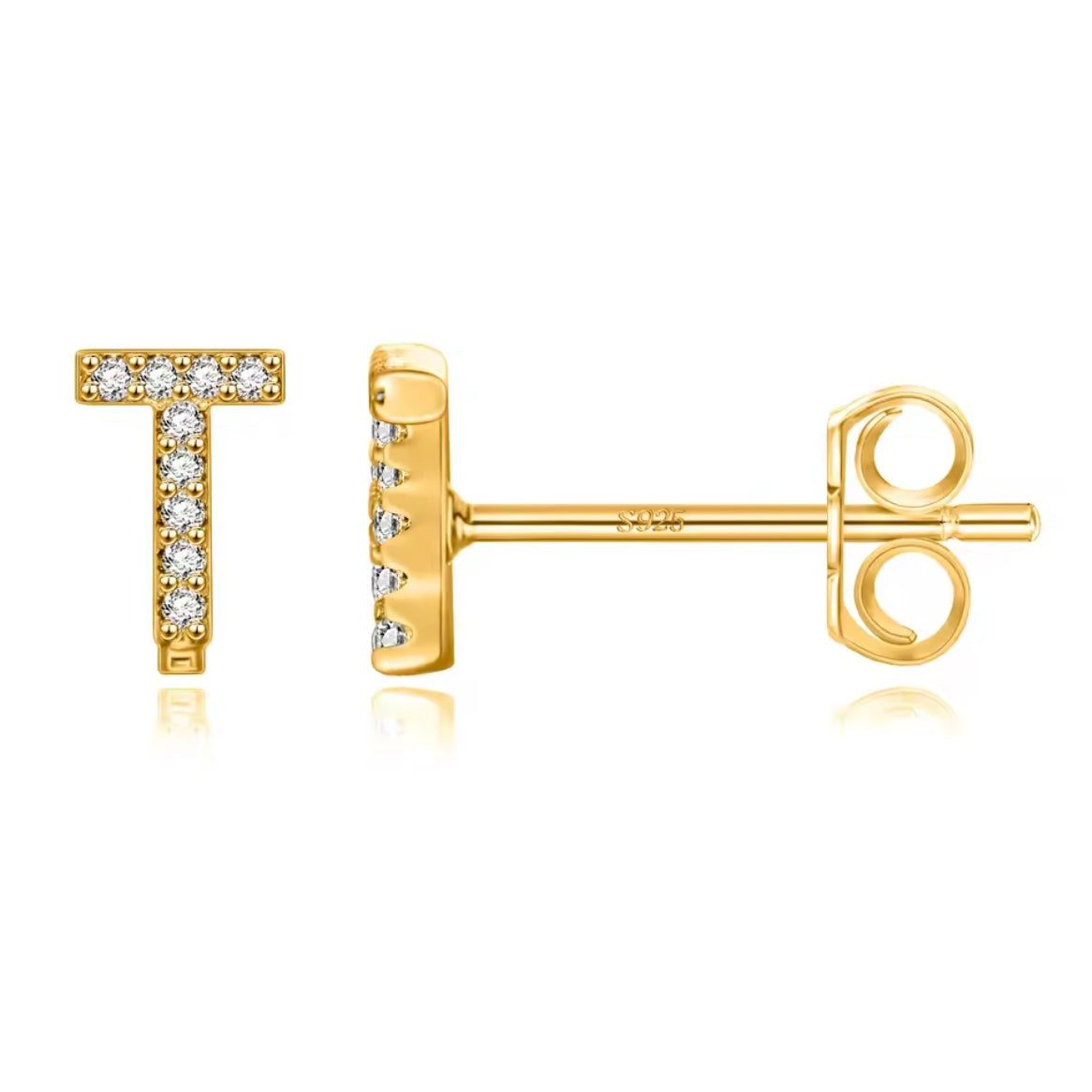 Vermeil Letter Stud Earrings