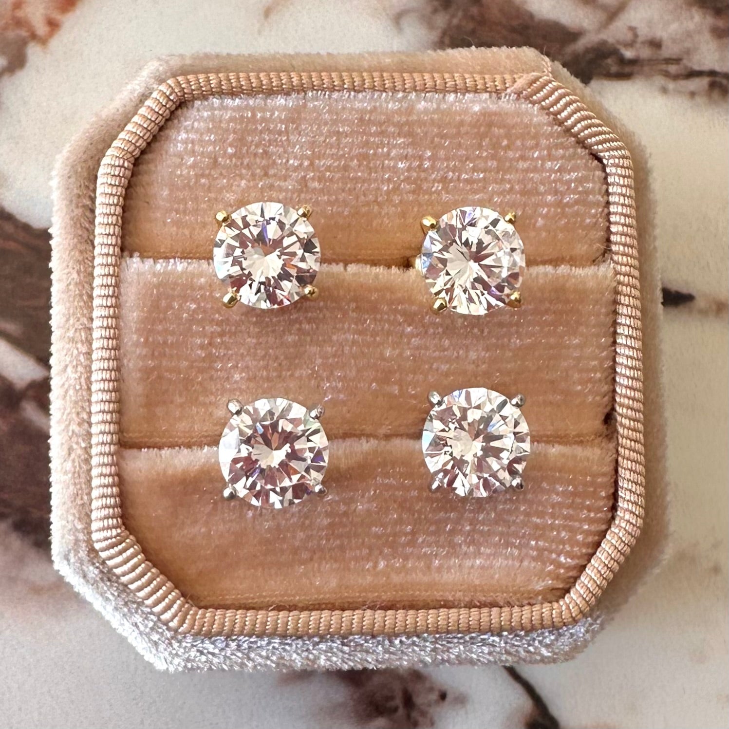 Round Cut Stud Earrings