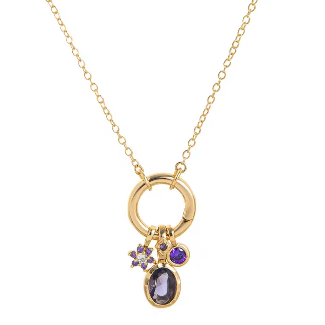 Crystal Rolo Charm Necklace