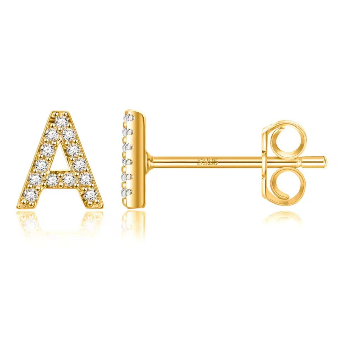 Vermeil Letter Stud Earrings