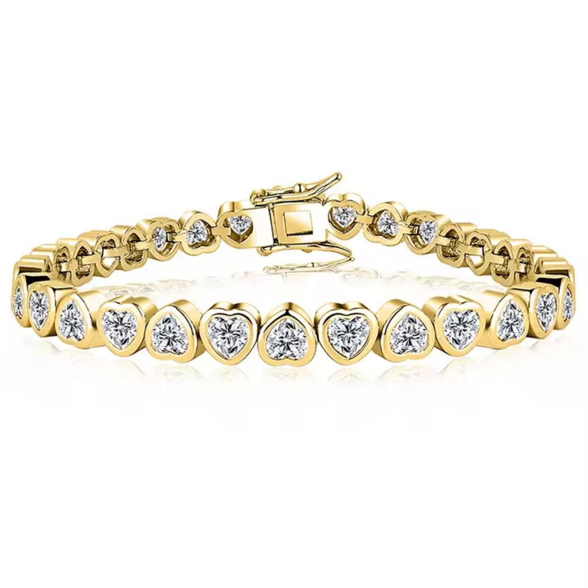 Heart Bezel Tennis Bracelet