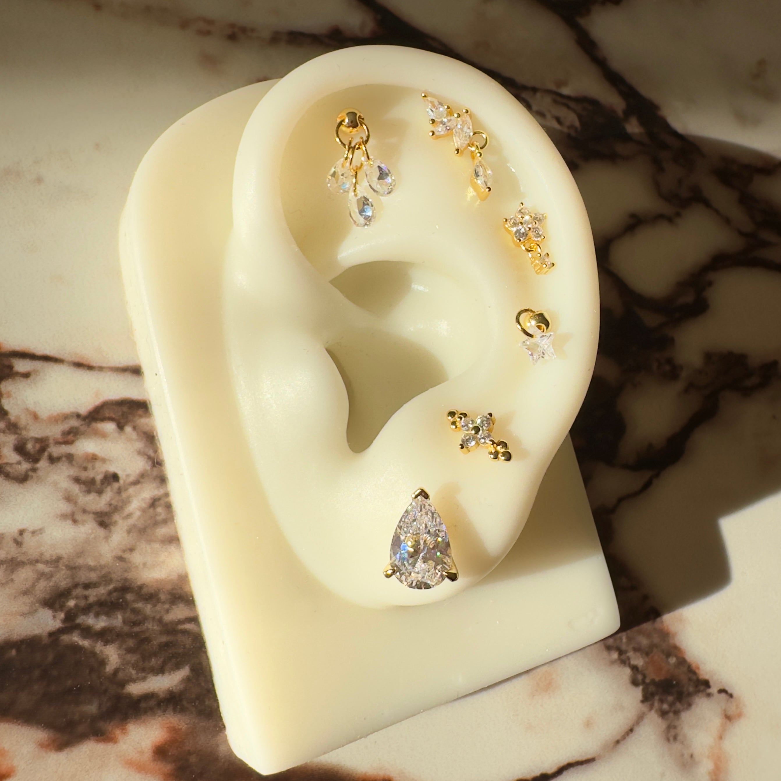 Golden crystal flatback studs