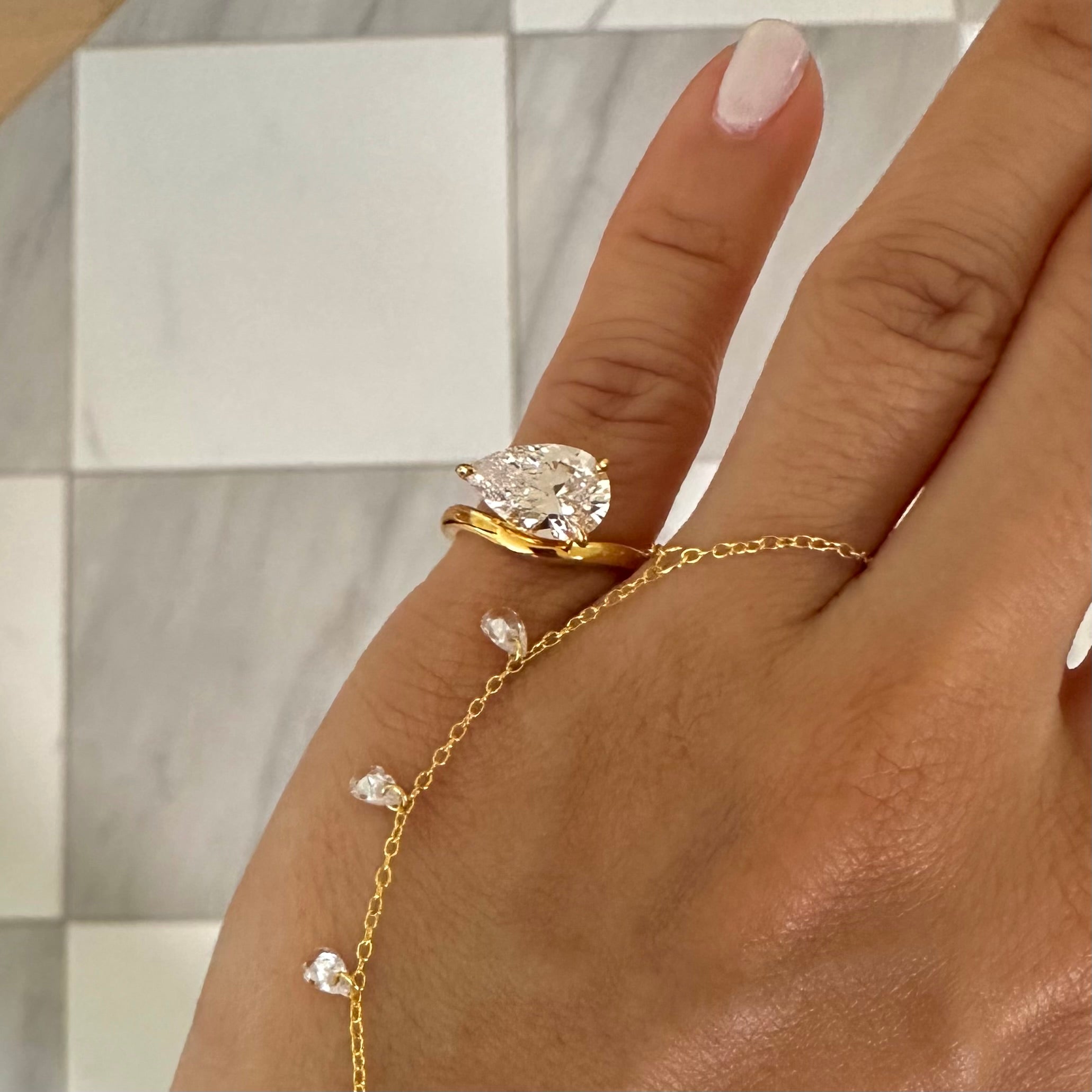 Floater Ring - Pear Shape