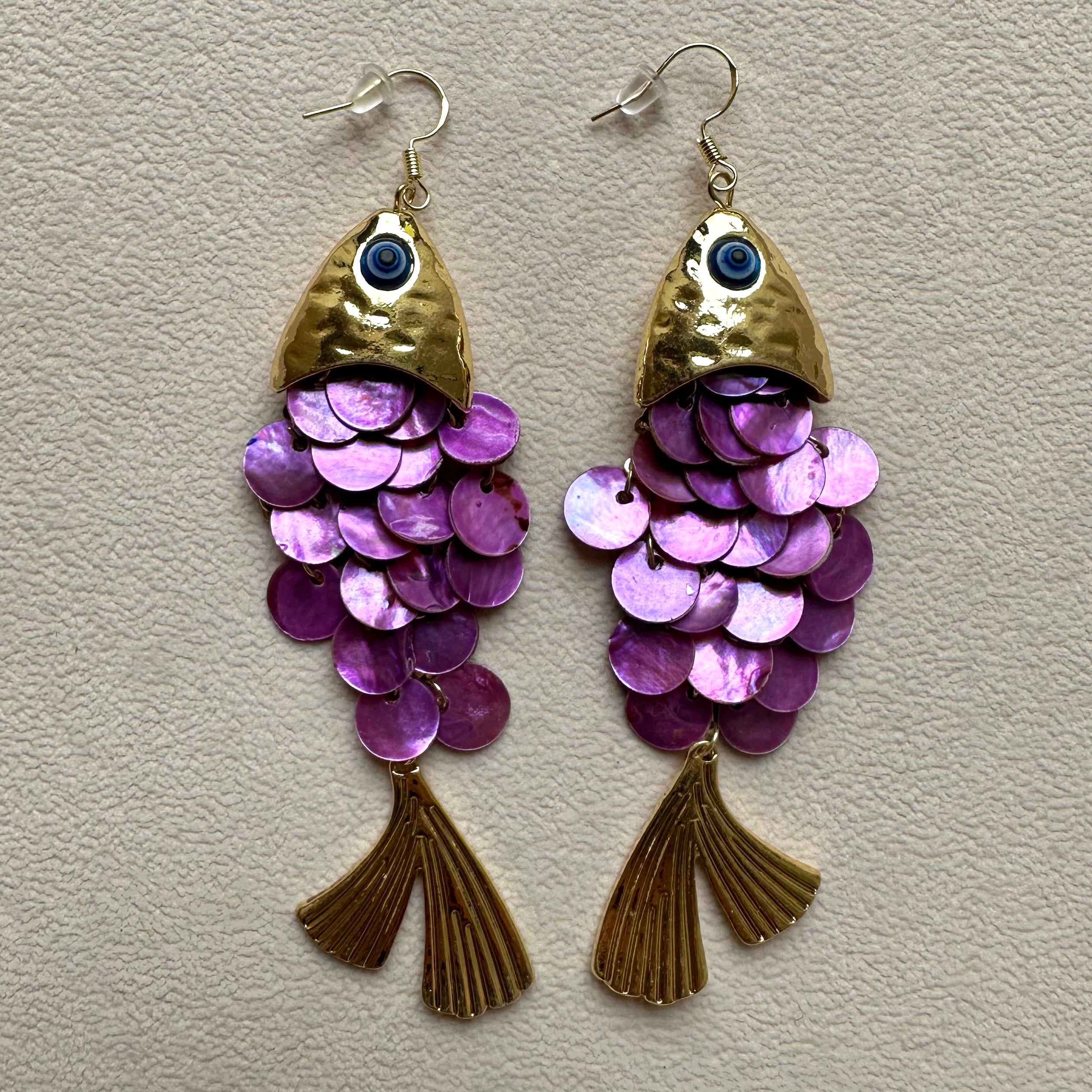 Boho Fish Shell Tassel Earrings