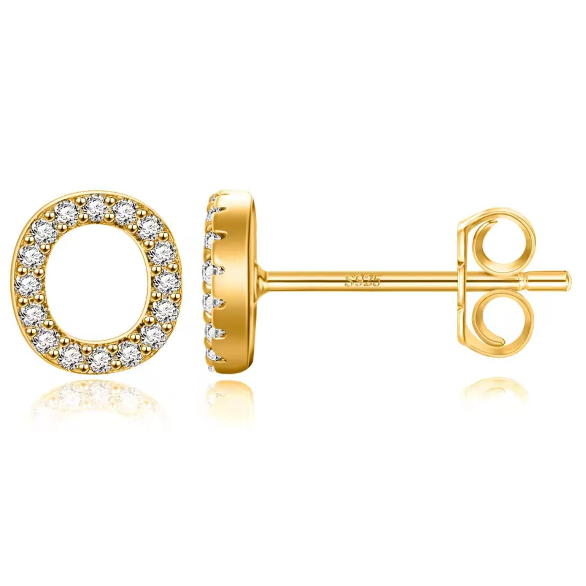 Vermeil Letter Stud Earrings