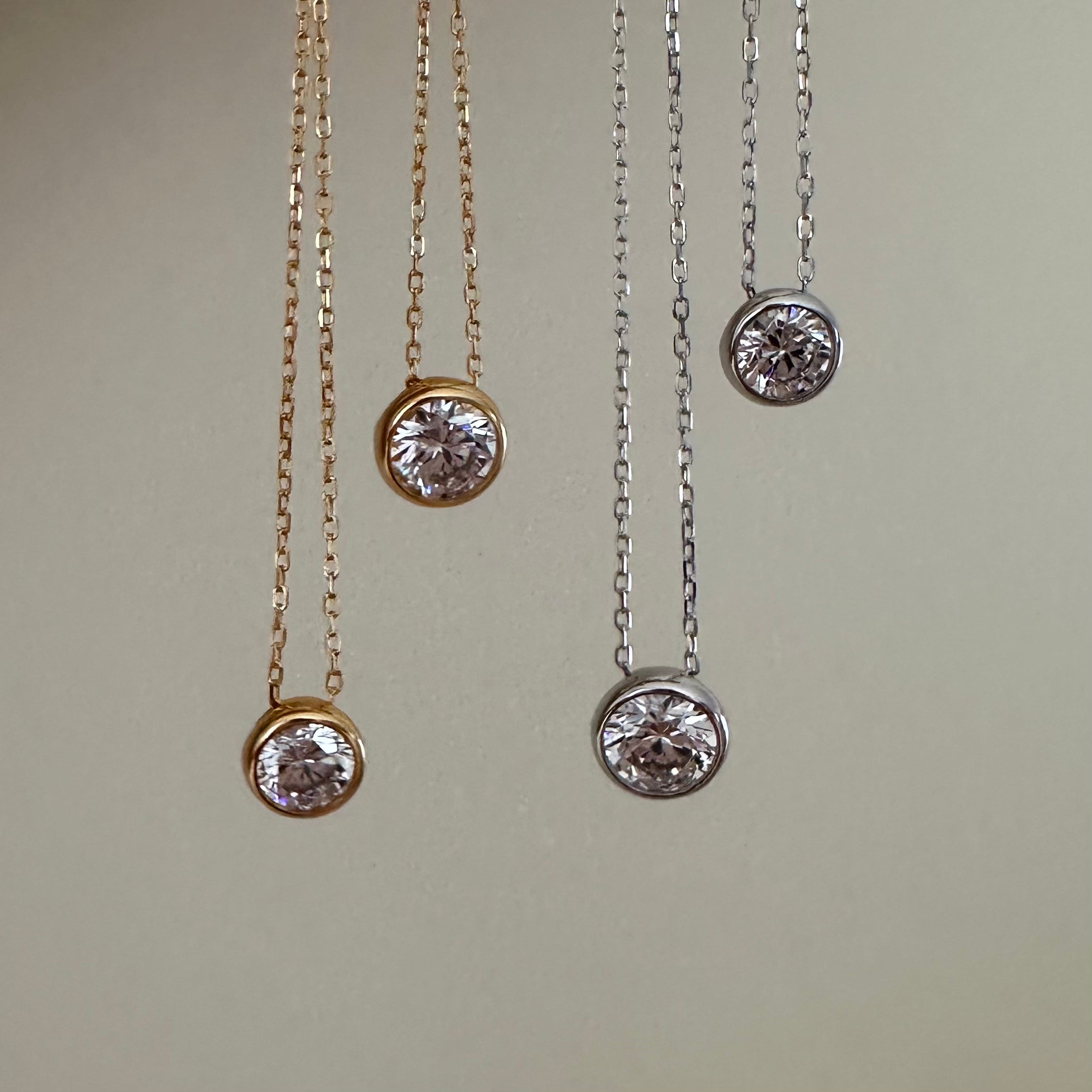 Bezel Round Pendant Necklace