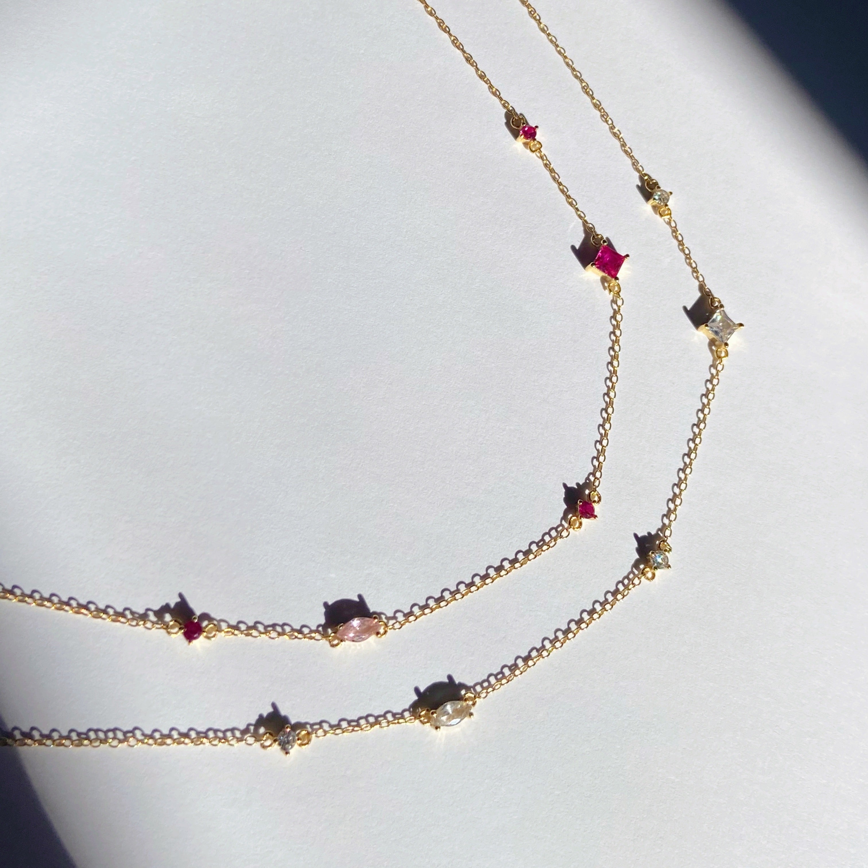 Floating crystal necklace