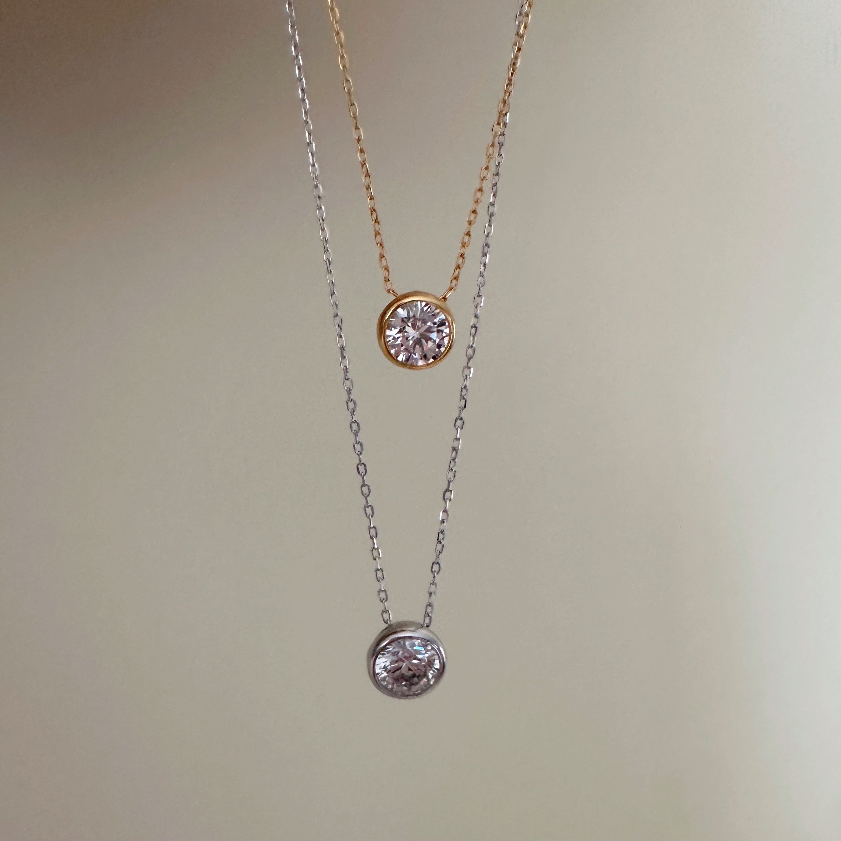 Bezel Round Pendant Necklace