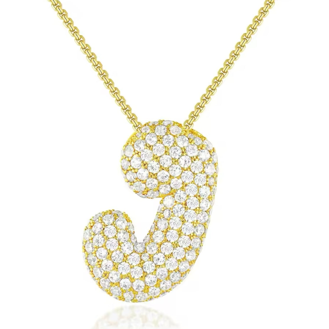 Pavé Bubble Letter Necklace