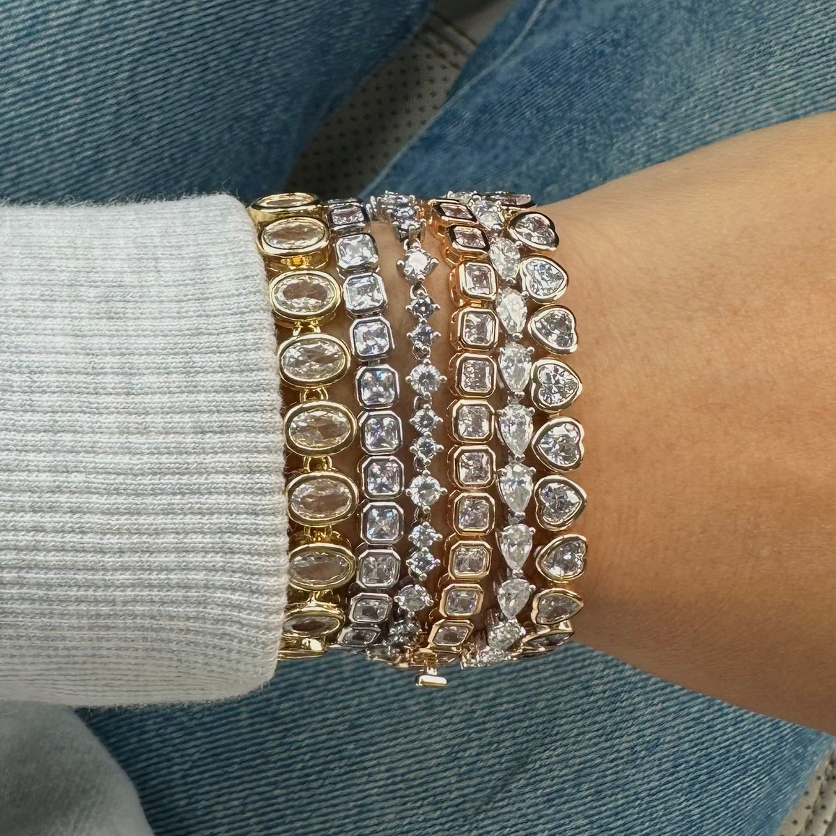 Heart Bezel Tennis Bracelet