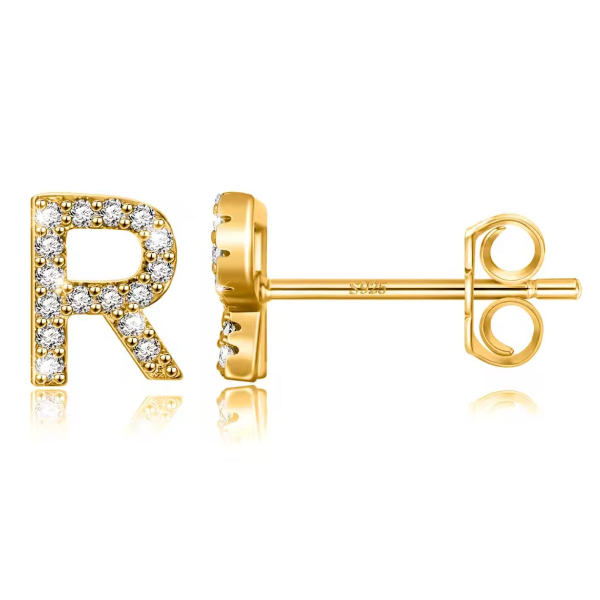 Vermeil Letter Stud Earrings