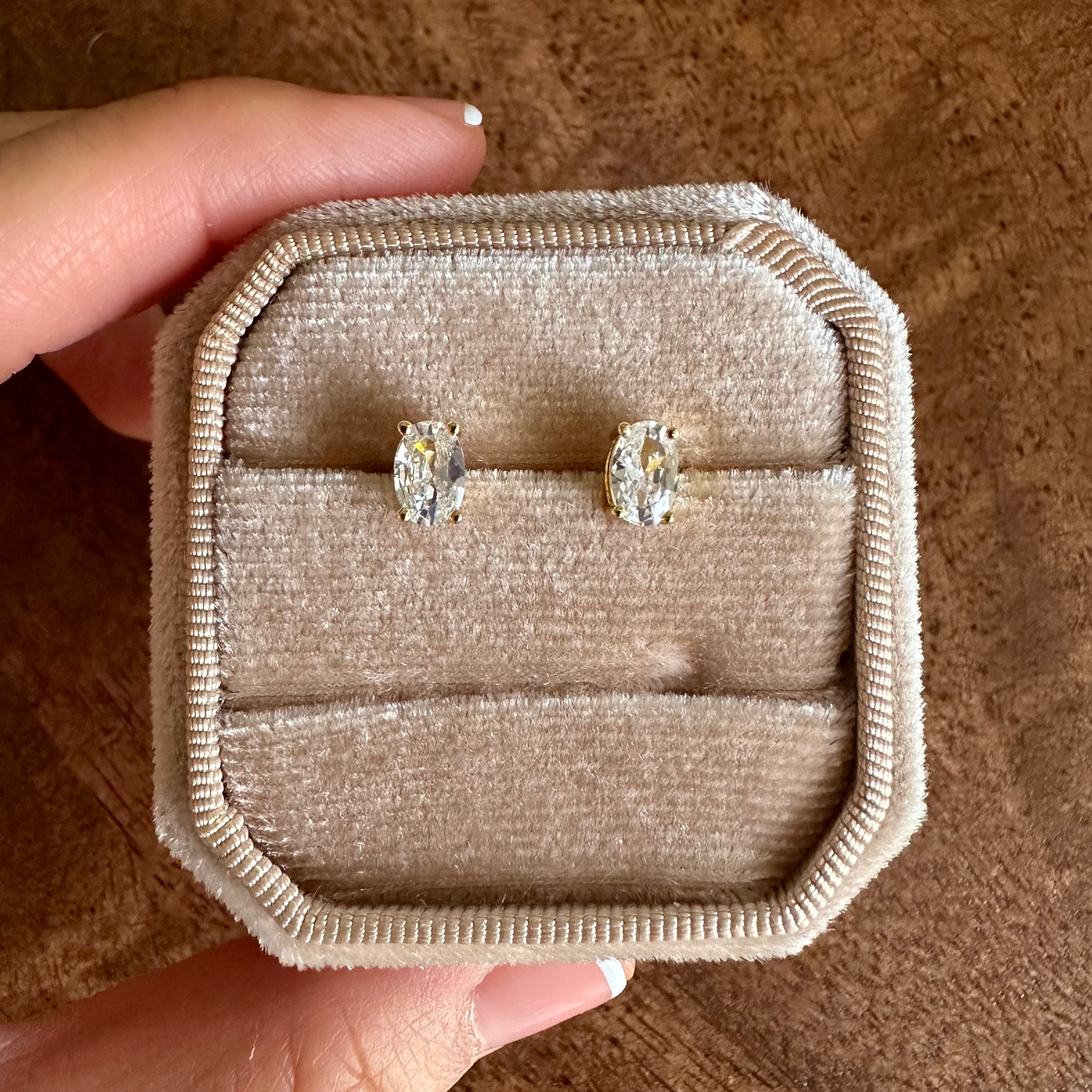 Oval Cut Stud Earring