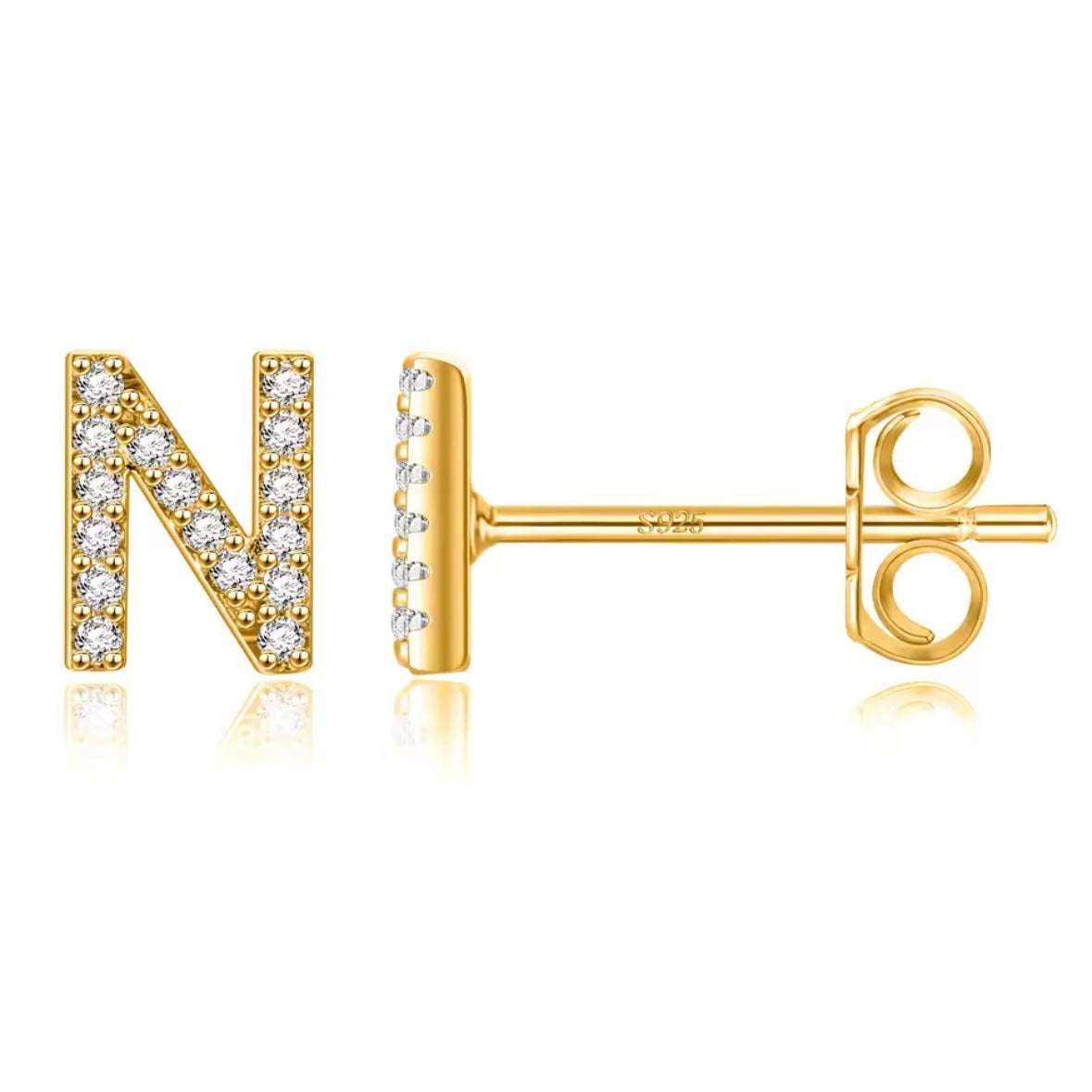 Vermeil Letter Stud Earrings