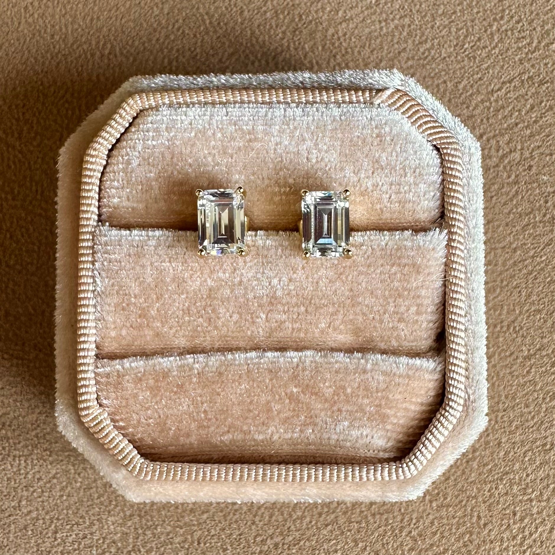 Emerald Cut Stud Earrings
