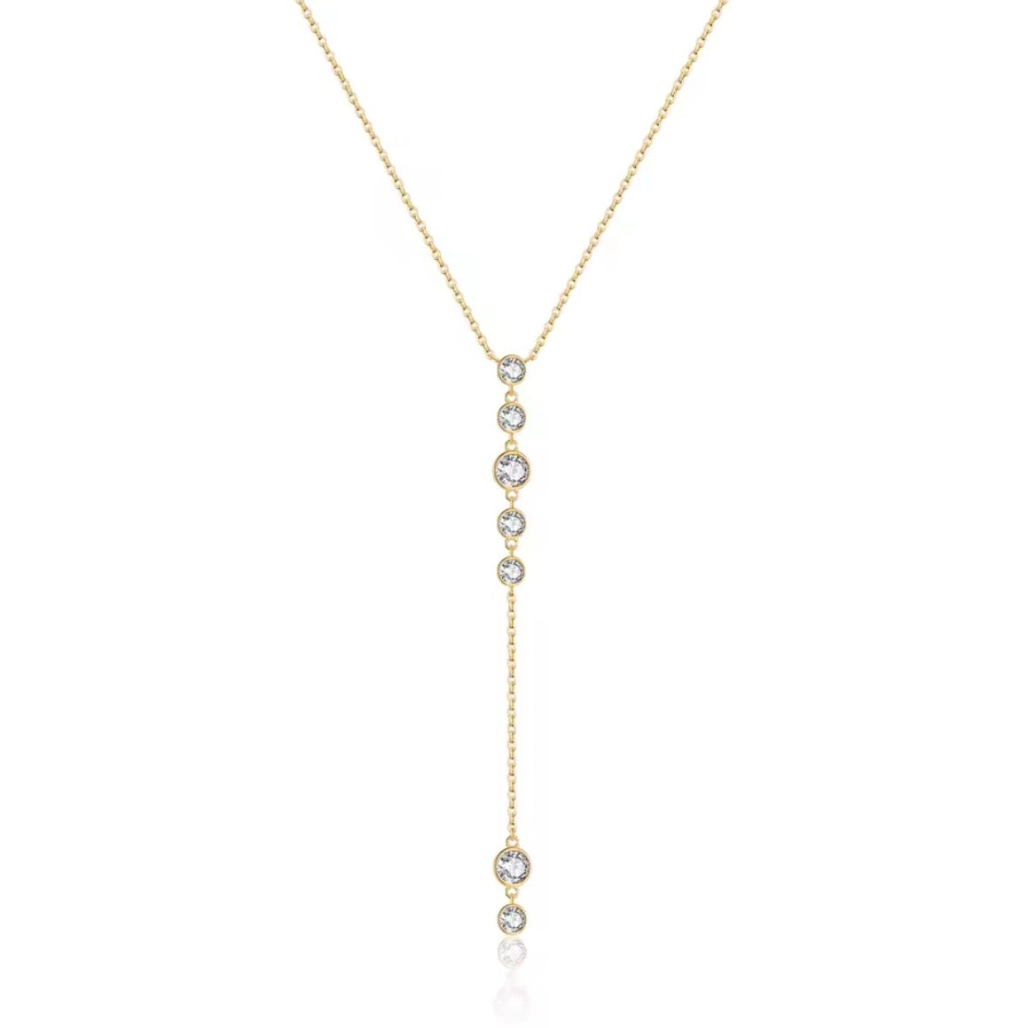 Multi Bezel Lariat Necklace