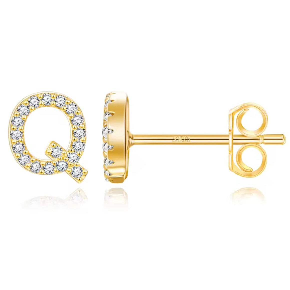 Vermeil Letter Stud Earrings