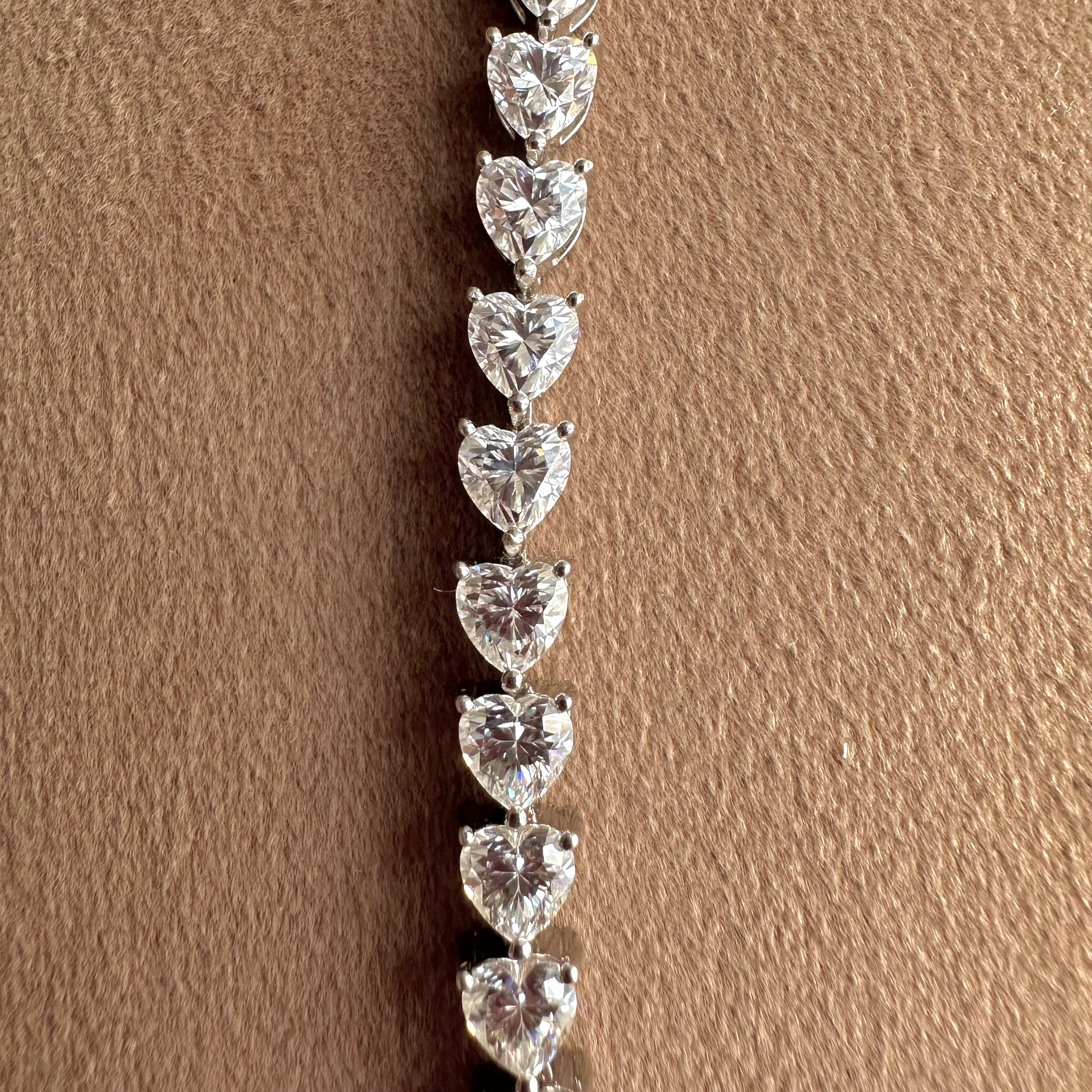 Heart Moissanite Tennis Bracelet | 925 Silver