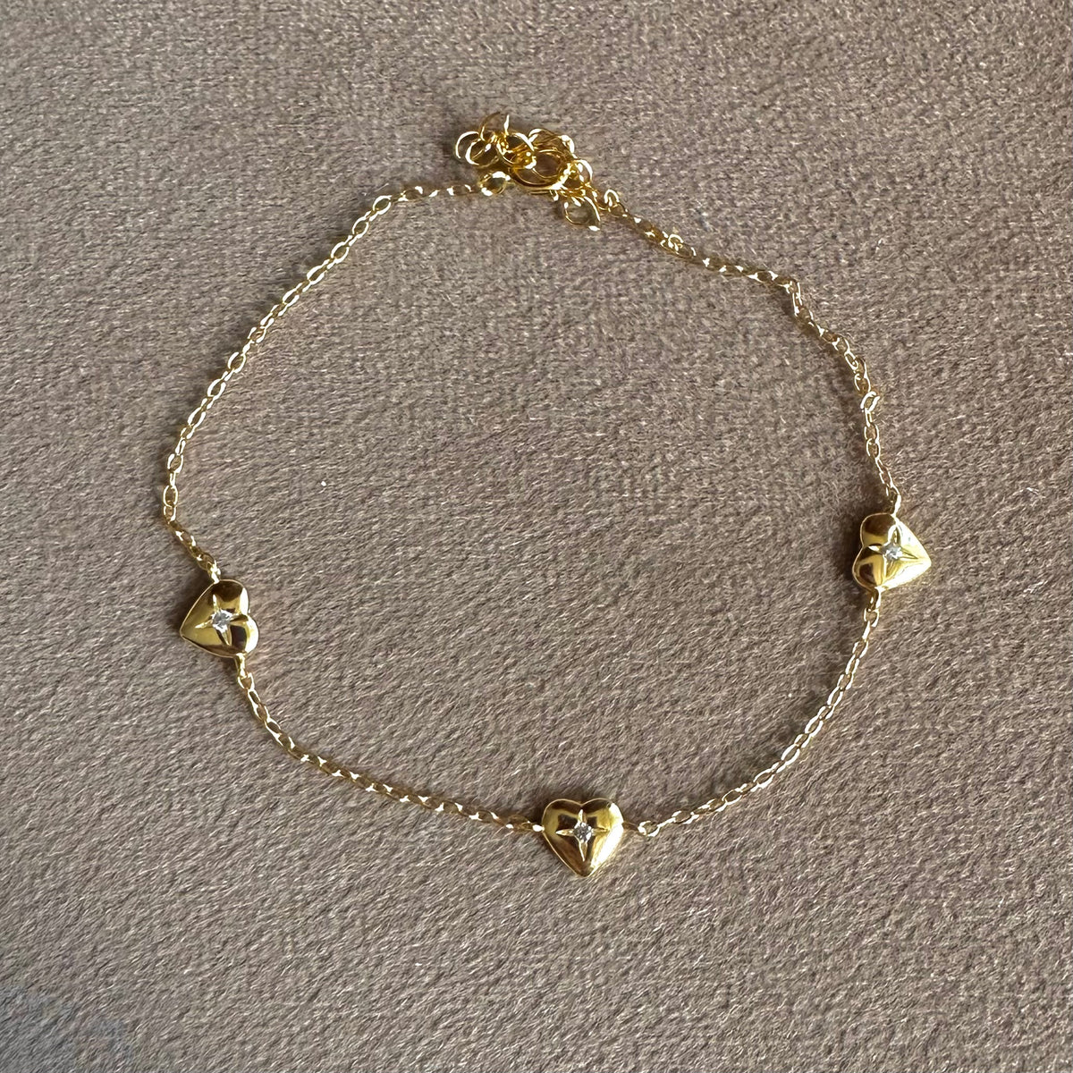 Tiny Trio Heart Bracelet