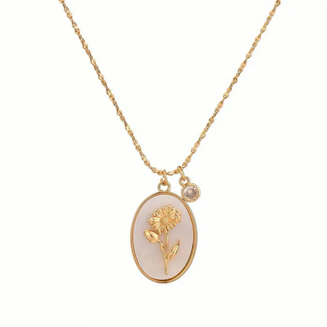 Birth Floral Pearl Necklace