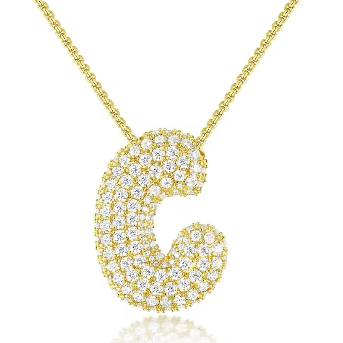 Pavé Bubble Letter Necklace