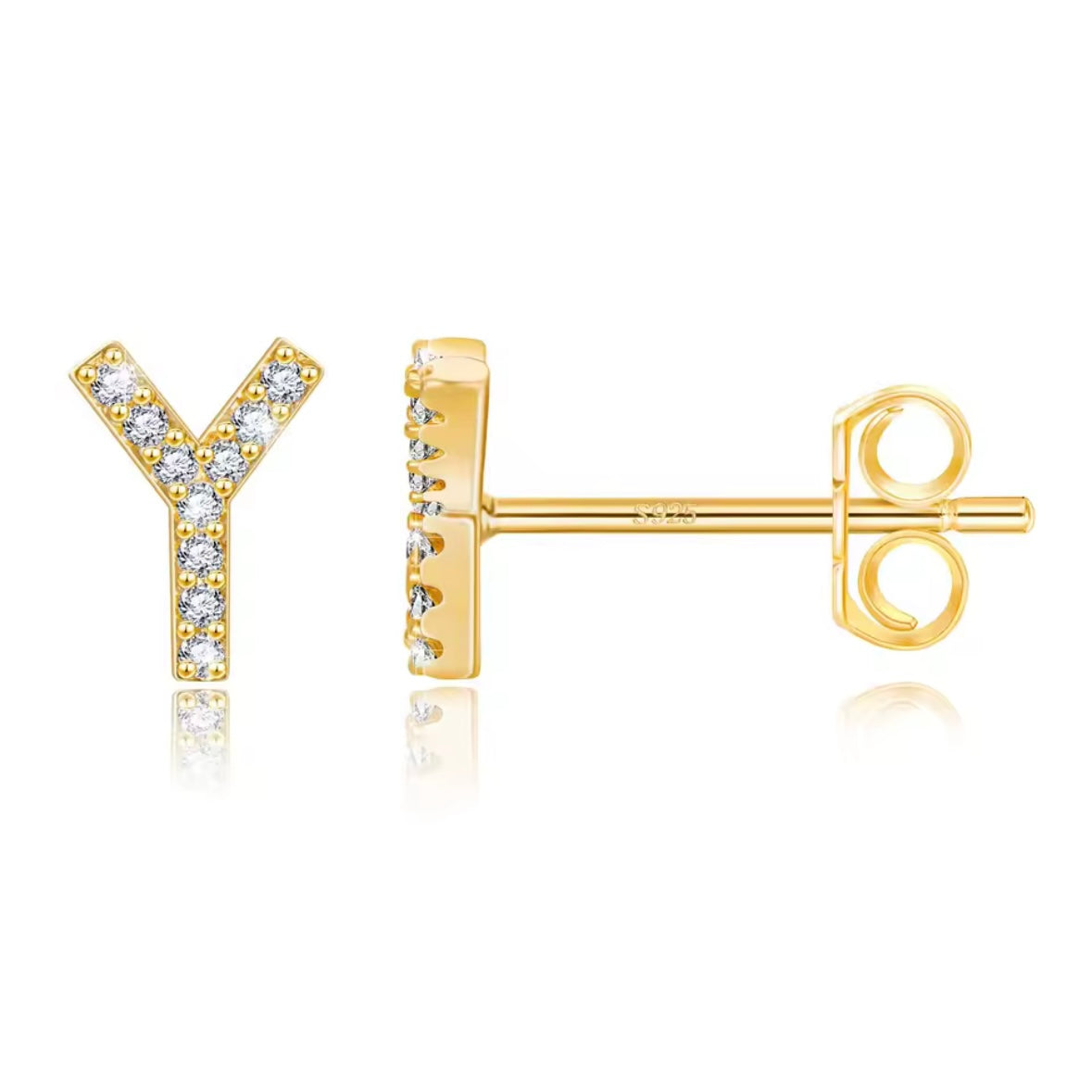 Vermeil Letter Stud Earrings