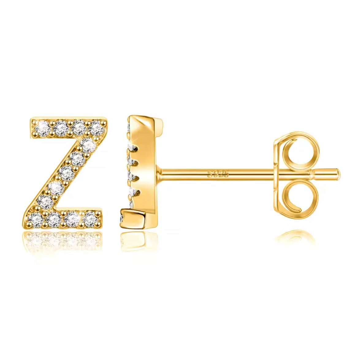 Vermeil Letter Stud Earrings