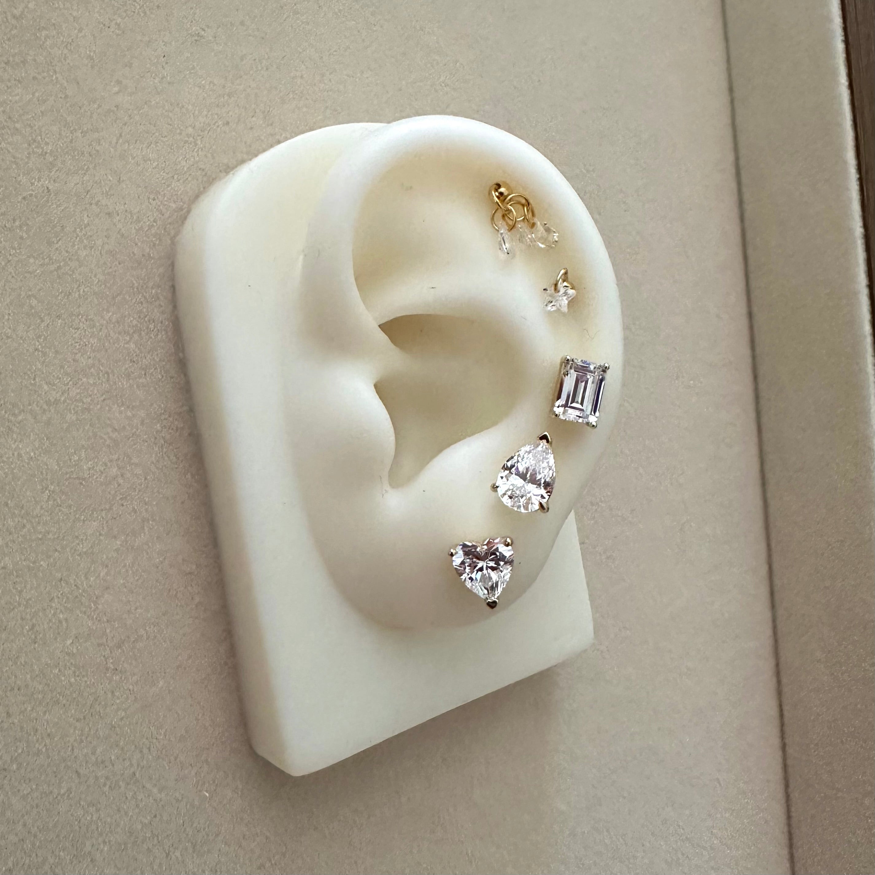Heart Cut Stud Earrings