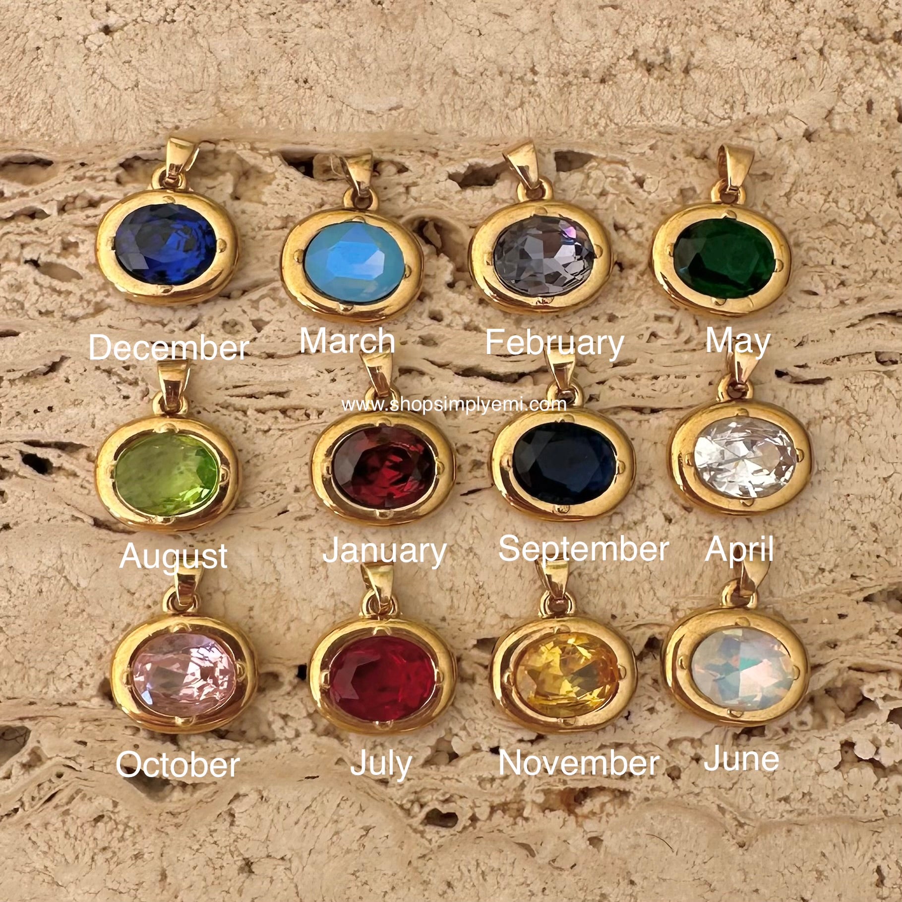 Oval Birthstone Collar Necklace