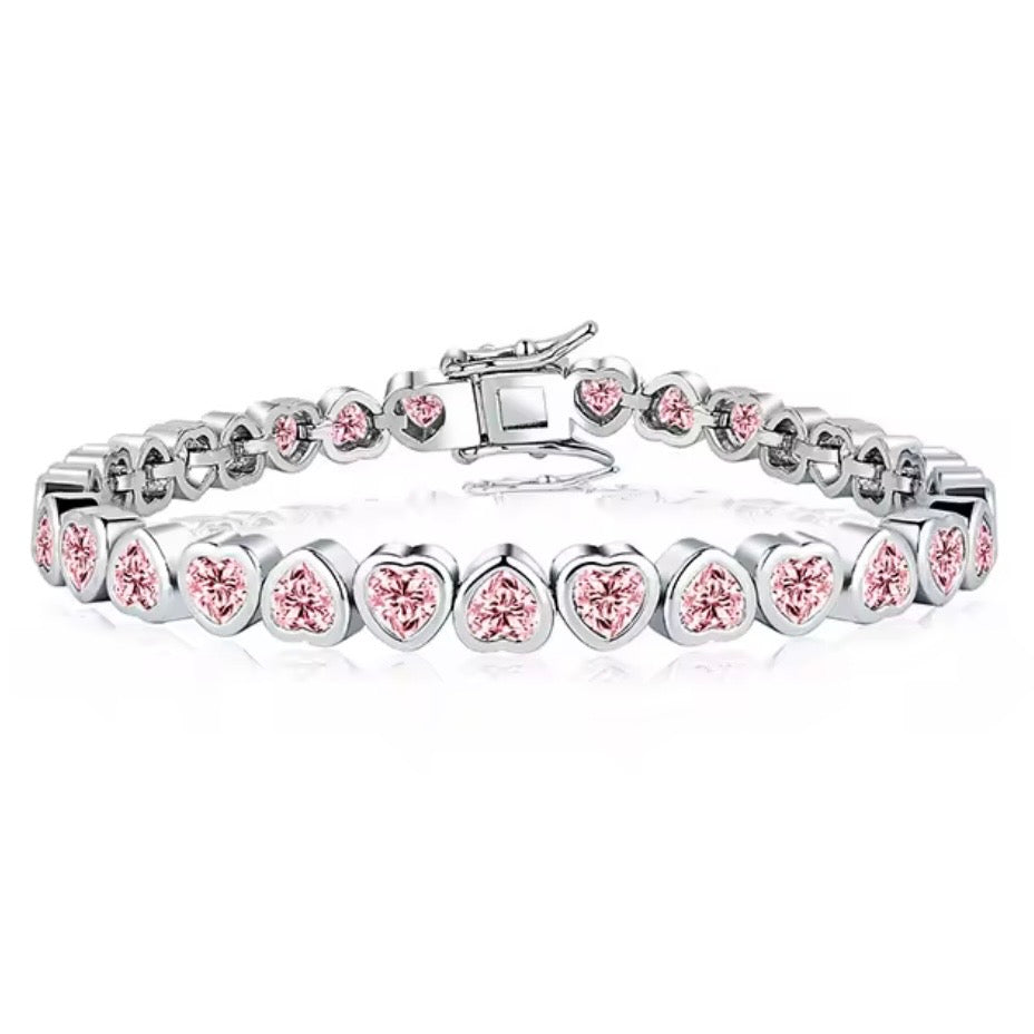 Heart Bezel Tennis Bracelet